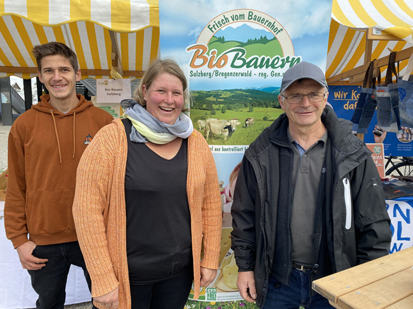 Sebastian Baldauf, Anka Stöckler und Dietmar Baldauf (Bio Bauern Sulzberg) (v. li.)