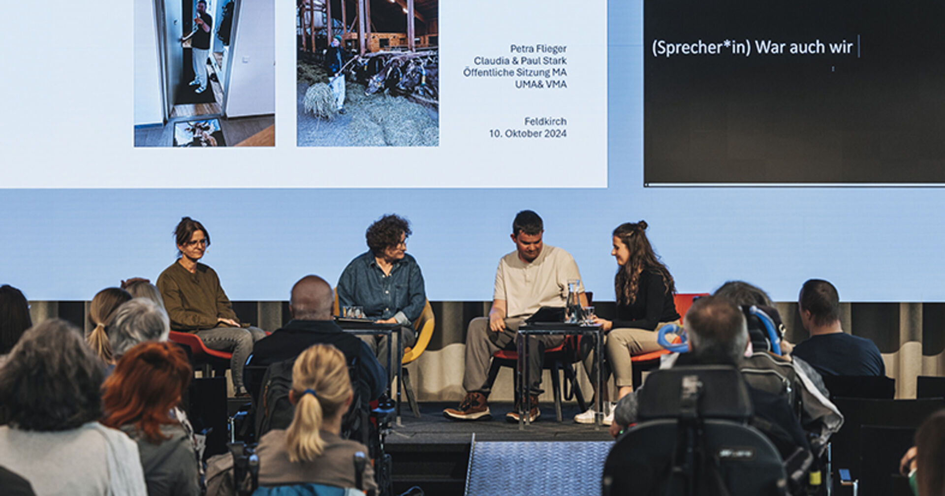 Paul Stark – landwirtschaftlicher Hilfsarbeiter mit hohem Unterstützungsbedarf –, seine Mutter Claudia und ihre langjährige unterstützende Begleiterin, Petra Flieger, schilderten gemeinsam, wie „ein cooles Leben ohne Institutionen“ möglich ist.