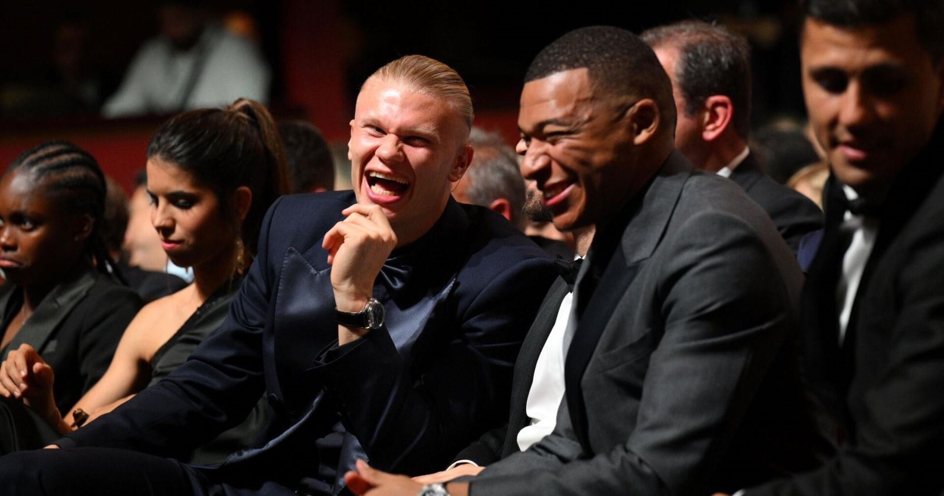 Erling Haaland und Kylian Mbappé beim Ballon d’Or 2023.