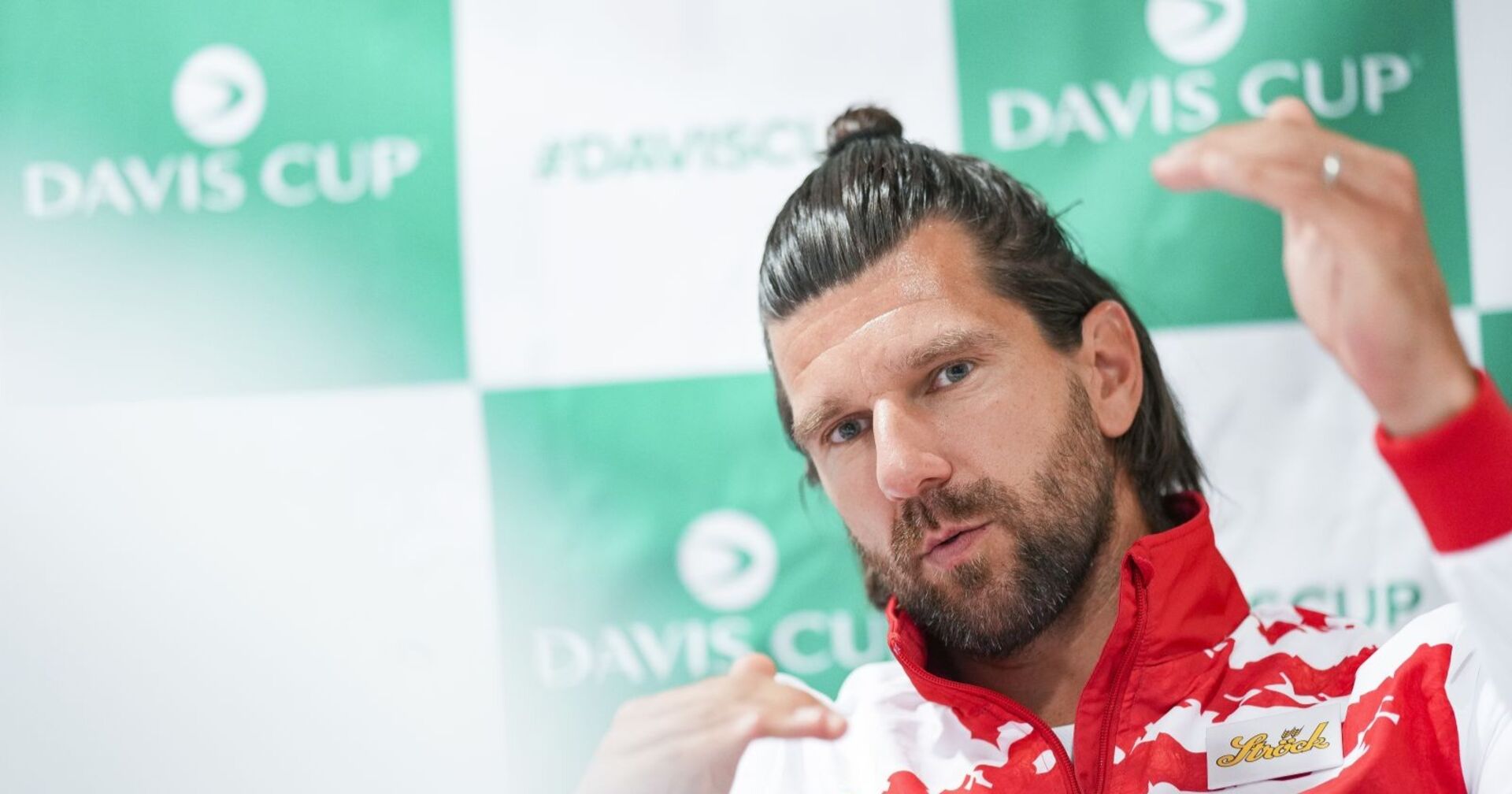 Jürgen Melzer bei einer Pressekonferenz