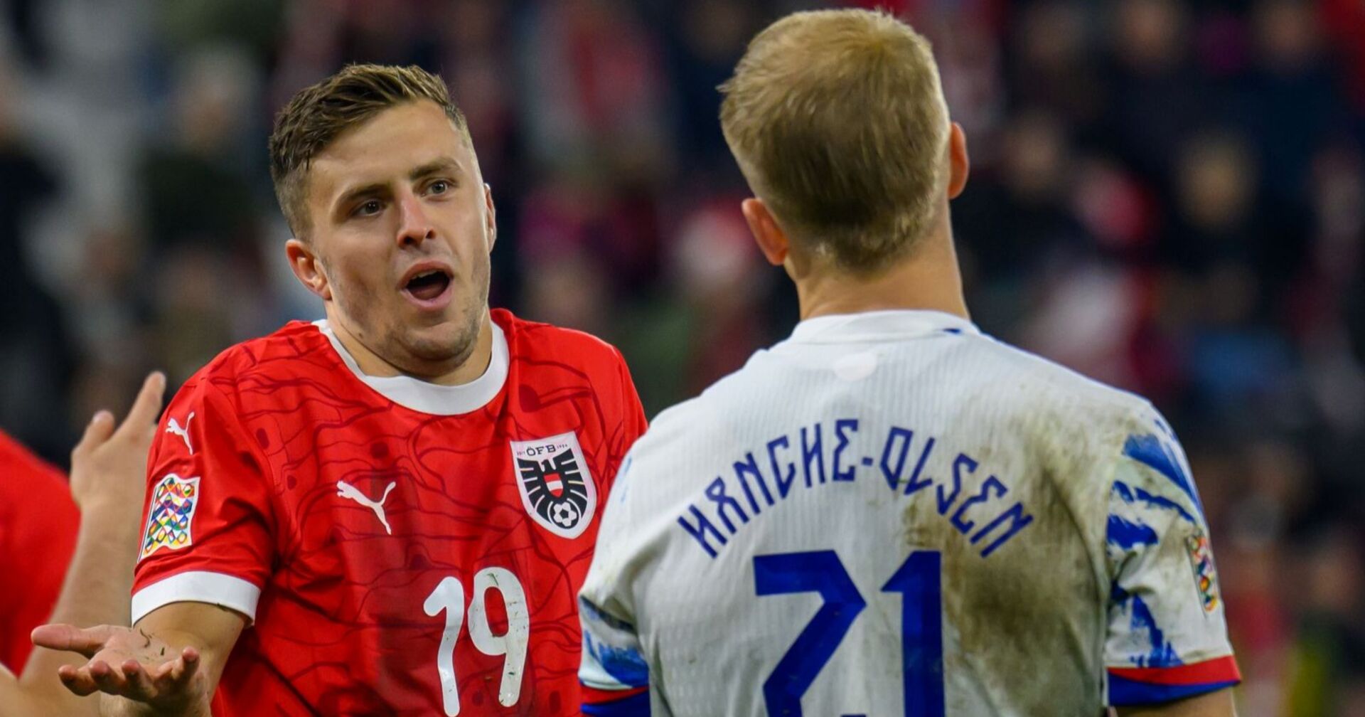 Die beiden Spieler Christoph Baumgartner und Andreas Hanche-Olsen