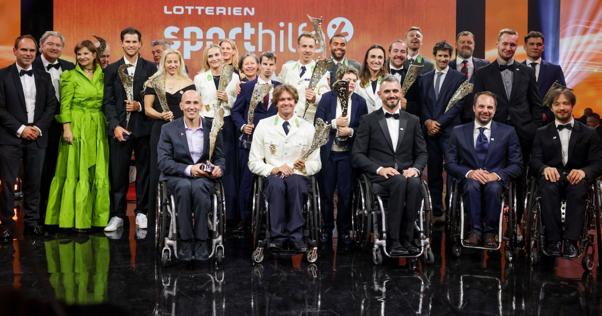 Siegreiche Sportler bei der Gala