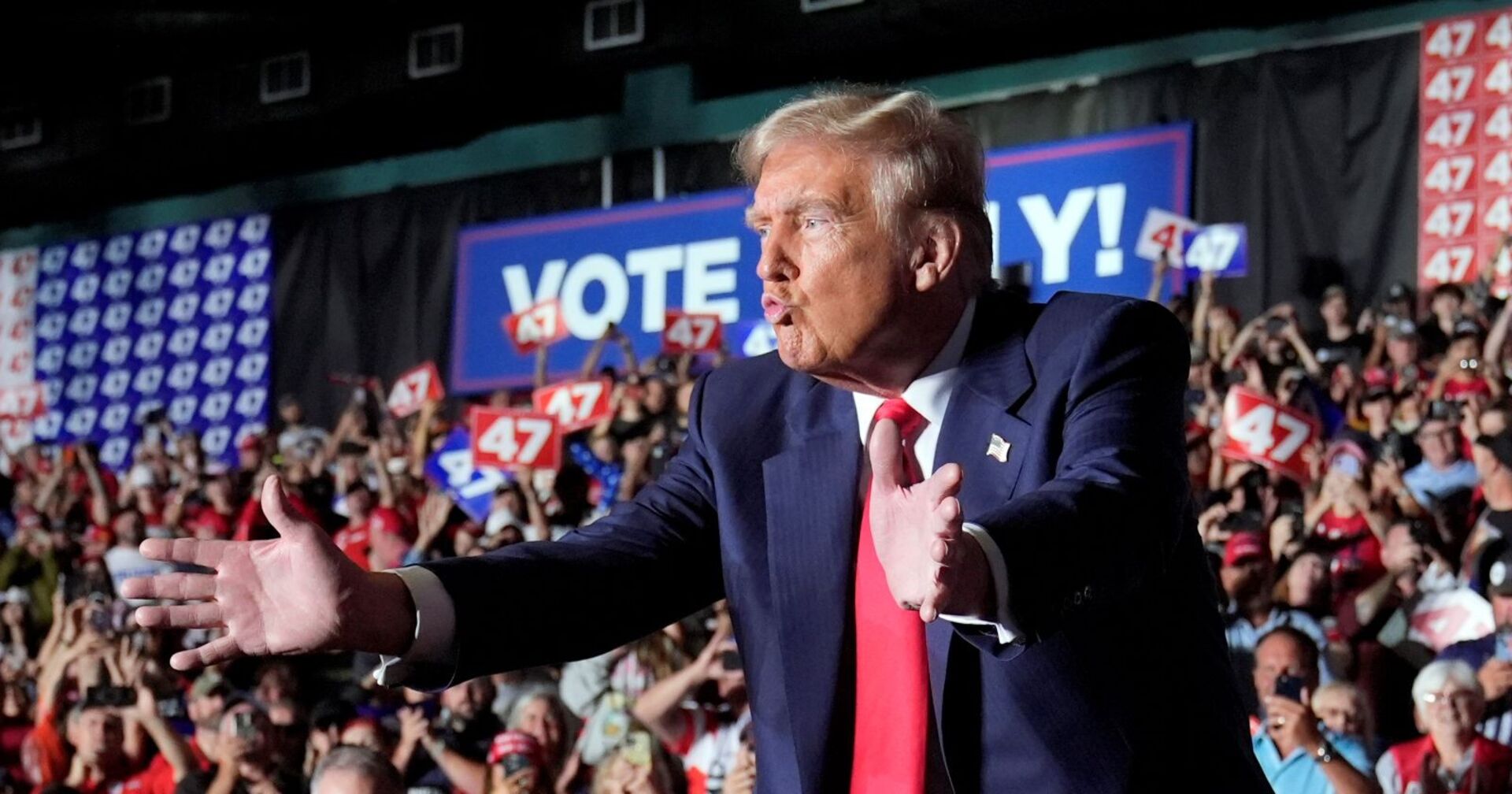 Donald Trump auf einer Wahlkampfveranstaltung