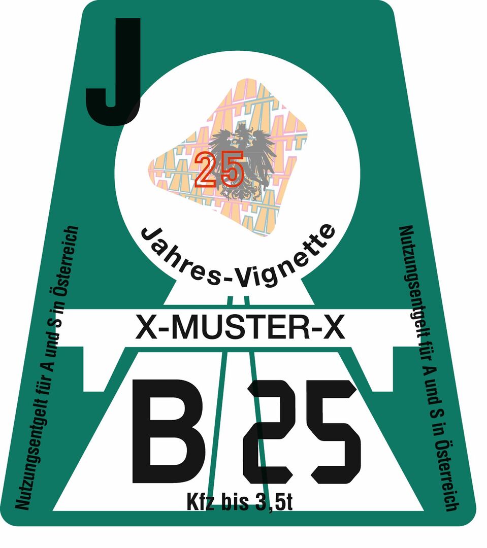 Die Vignette 2025 in der Farbe Seegrün