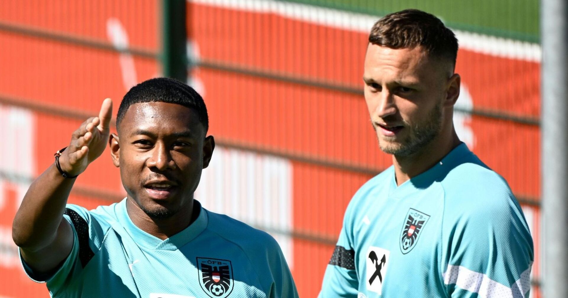 David Alaba und Marko Arnautovic beim Trainigslager