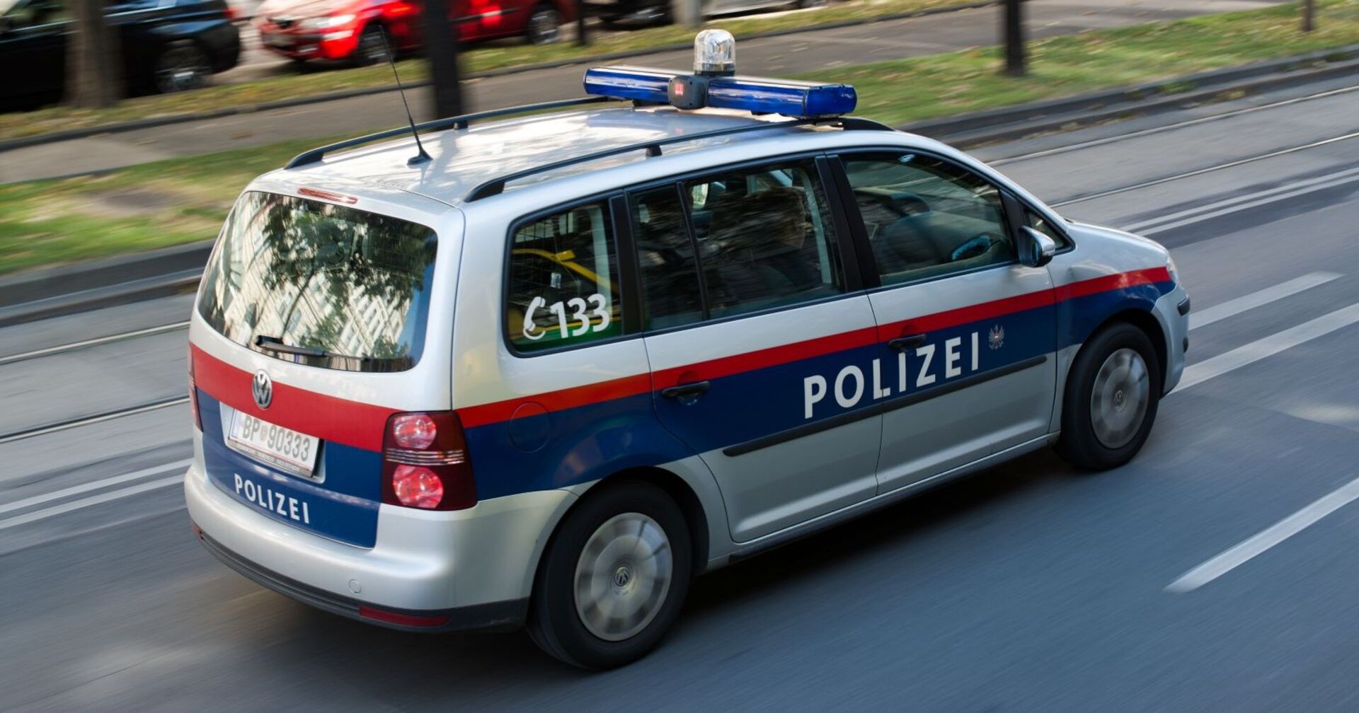 Fahrendes Polieziauto