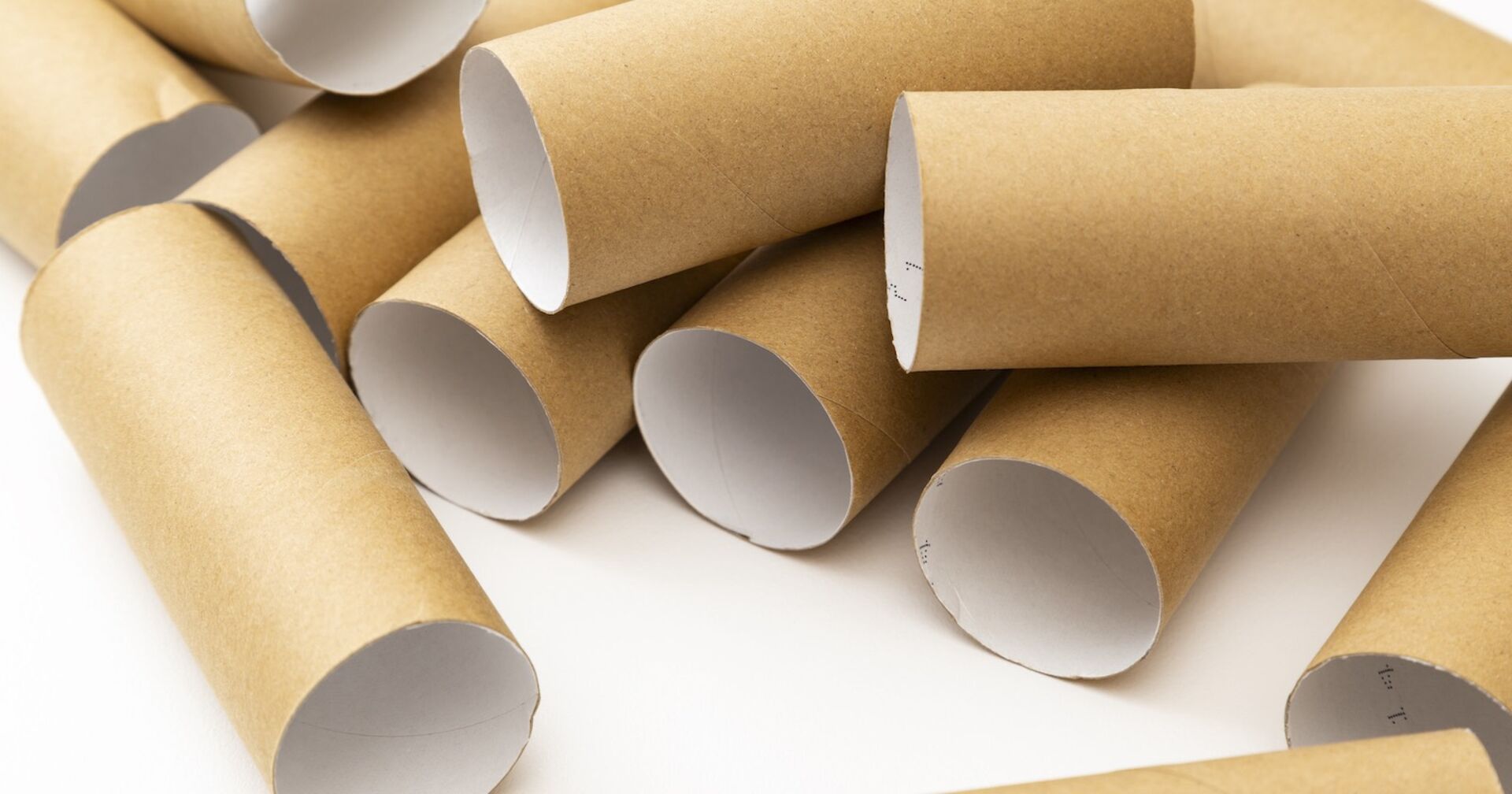 Viele leere Klopapierrollen.