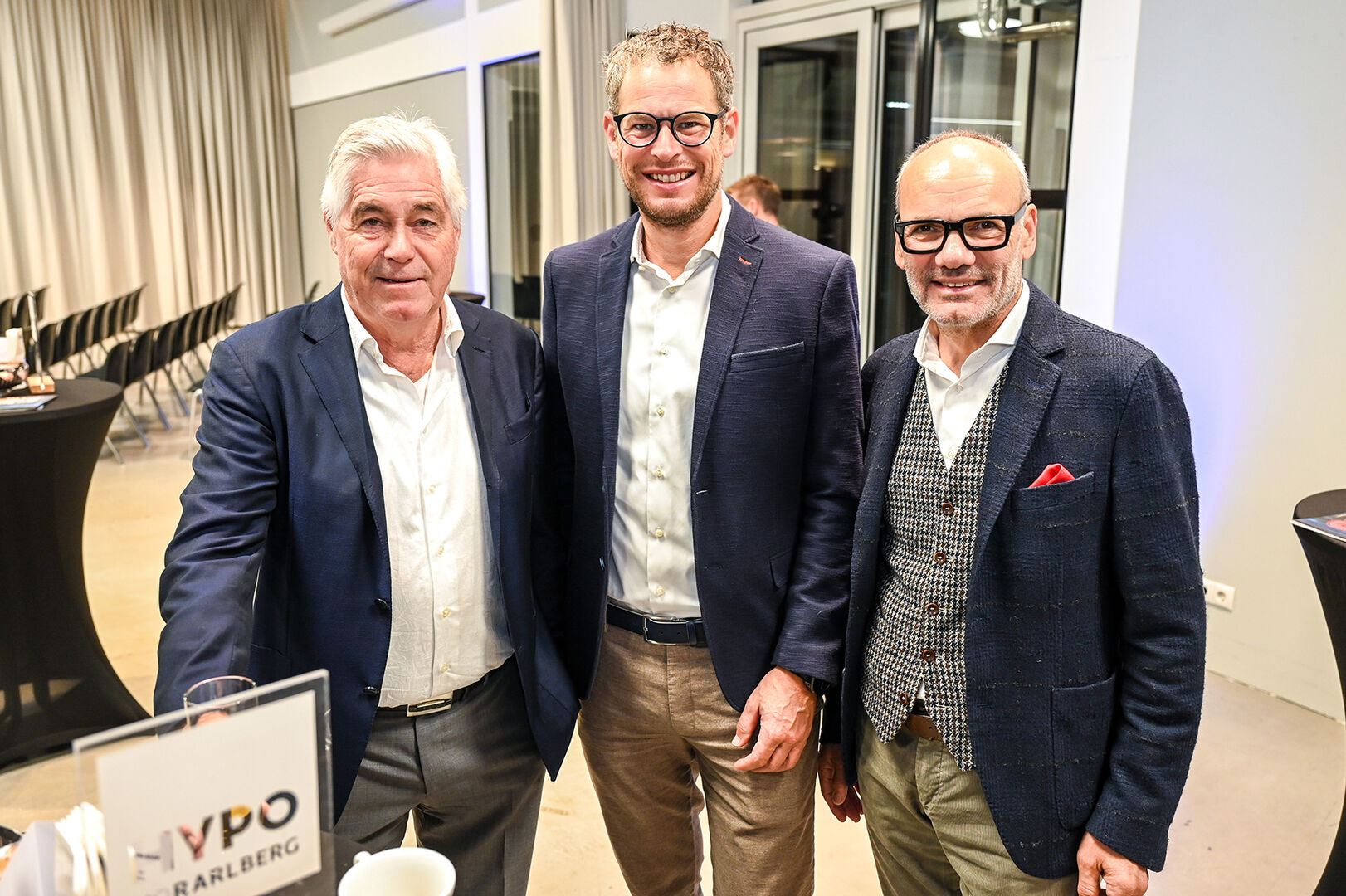 Horst Fritz (Arlberg Express),  CEO Markus Comploj (Getzner Holding) und GF Johann Schallert (Bandex) (v. li.)