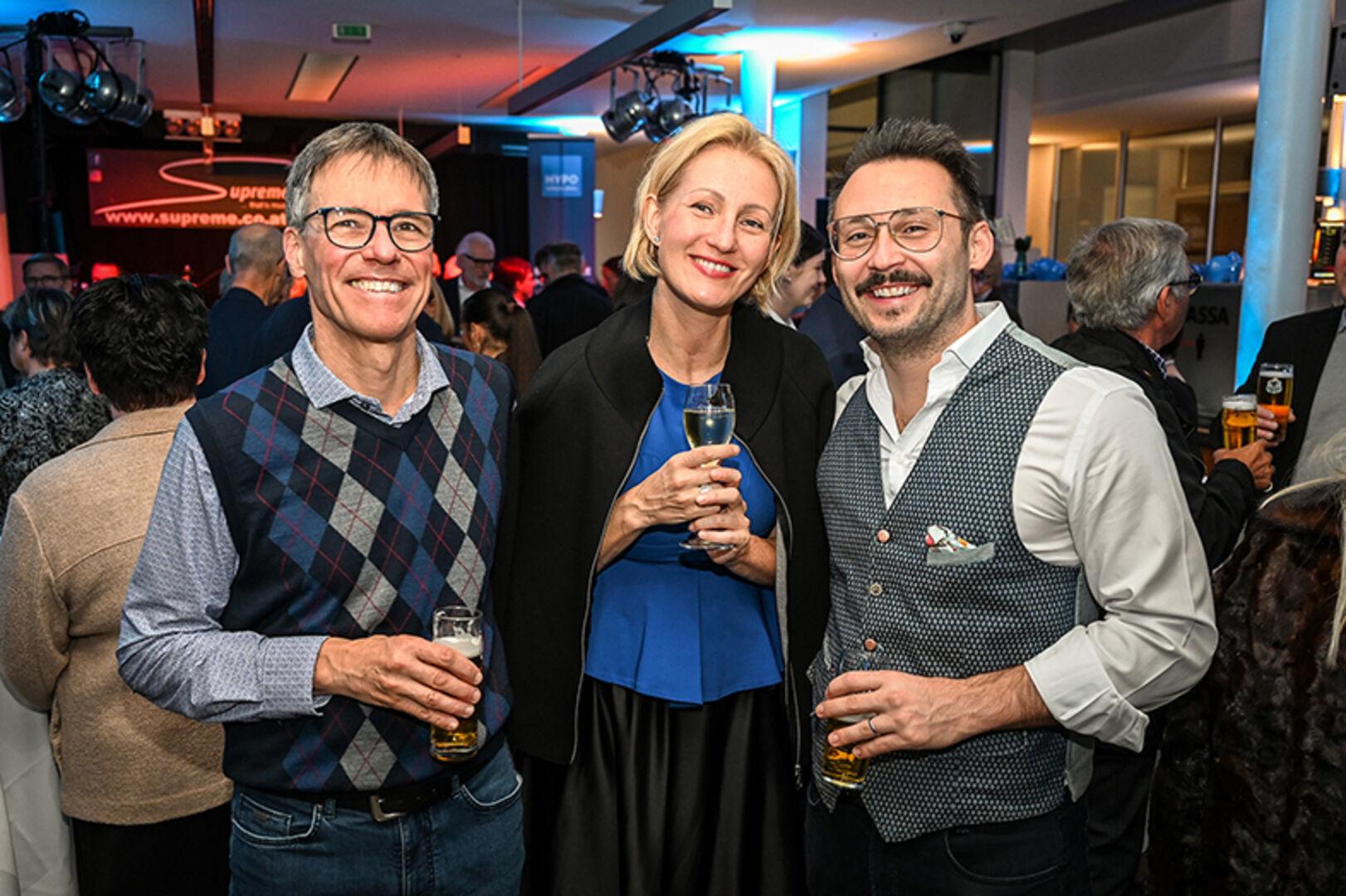 Harald Kräutler (Kräutler Elektromaschinen), Melinda und Marc Albin Alge (Alge Electronic) (v. li.)