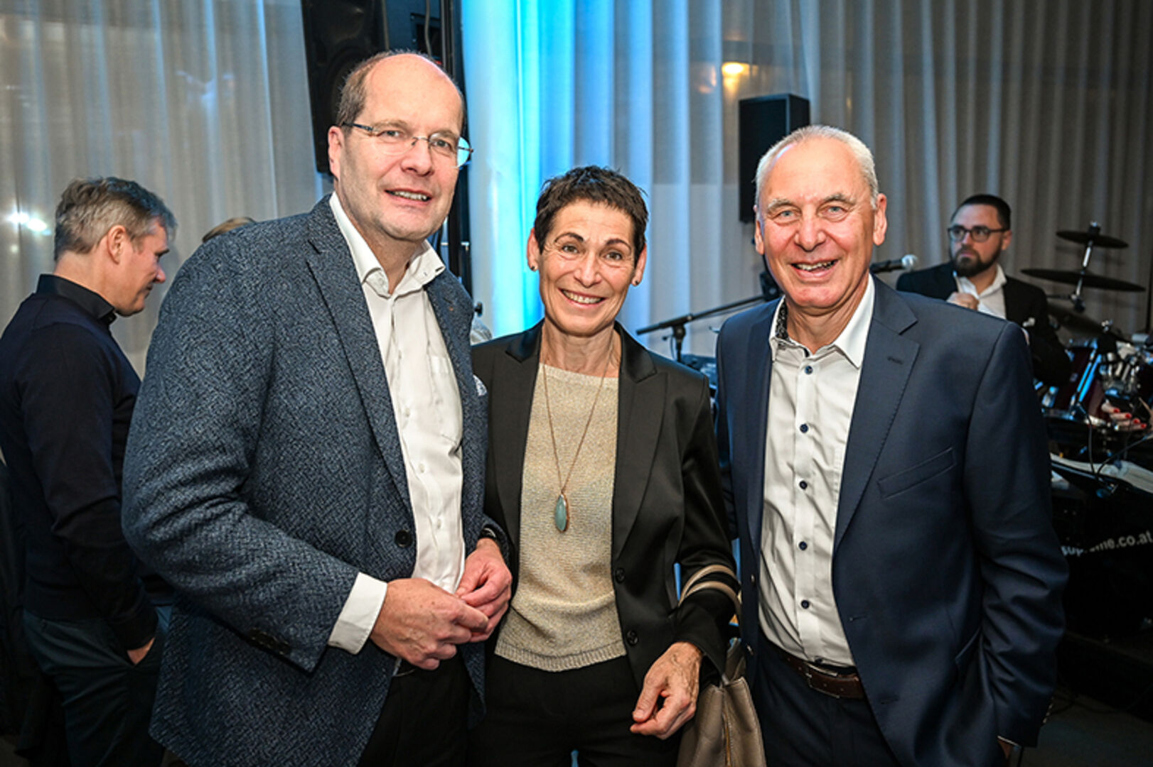 GF Robert Janschek (Walter Bösch), Edith und Dieter  Wildauer (Ehemaliger  Regionaldirektor Hypo Vorarlberg in St. Gallen ) (v. li.)