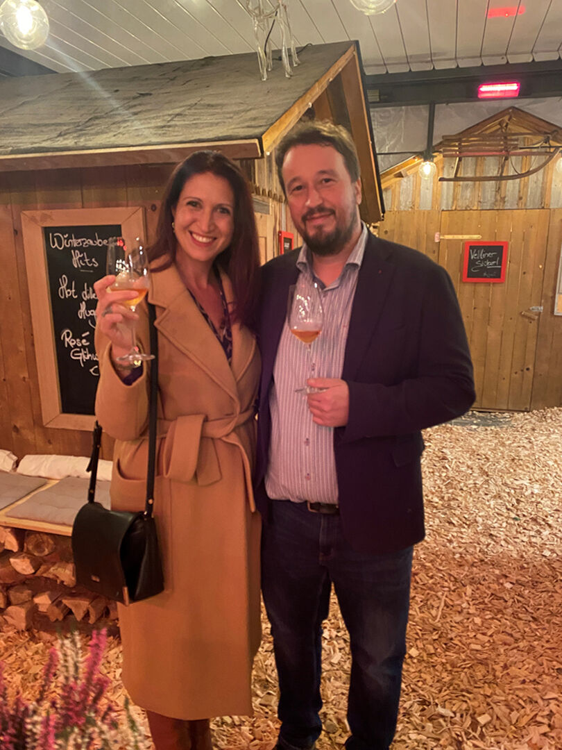 Francesca Ceotto (Weinkellerei Le Contesse) und Markus Pfanner (Pfanner Weine)