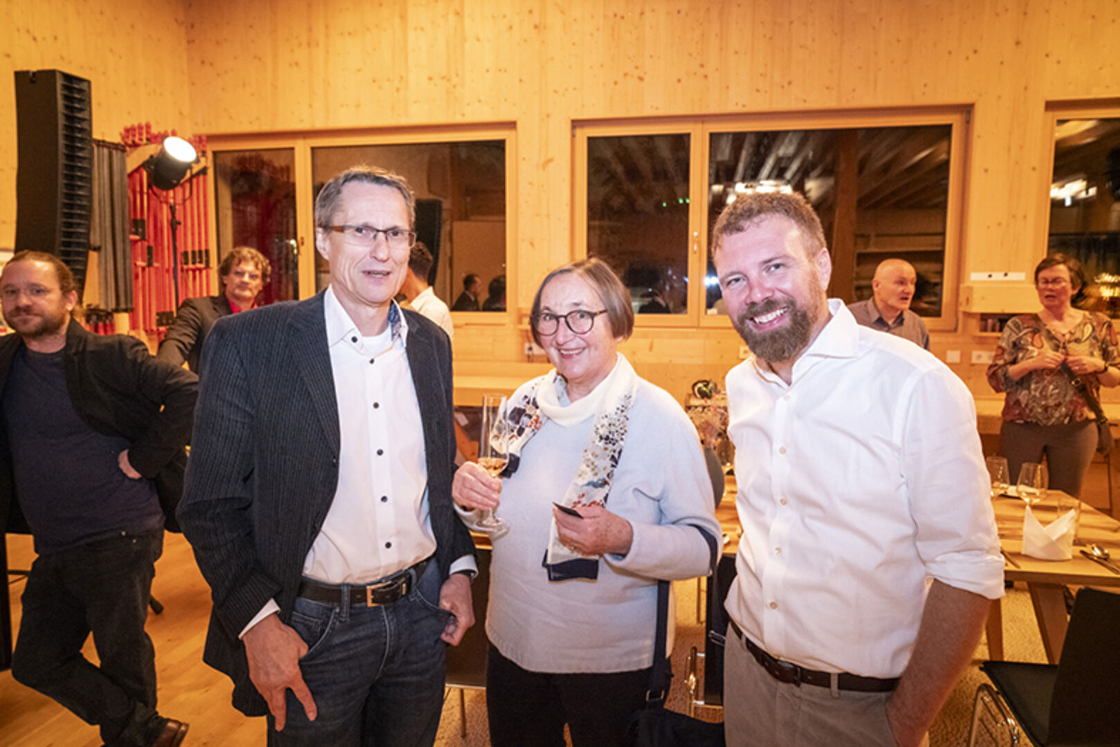 Axel Herrigel, Johanna Müller aus Friedrichshafen, Hausherr Hubert Feldkircher