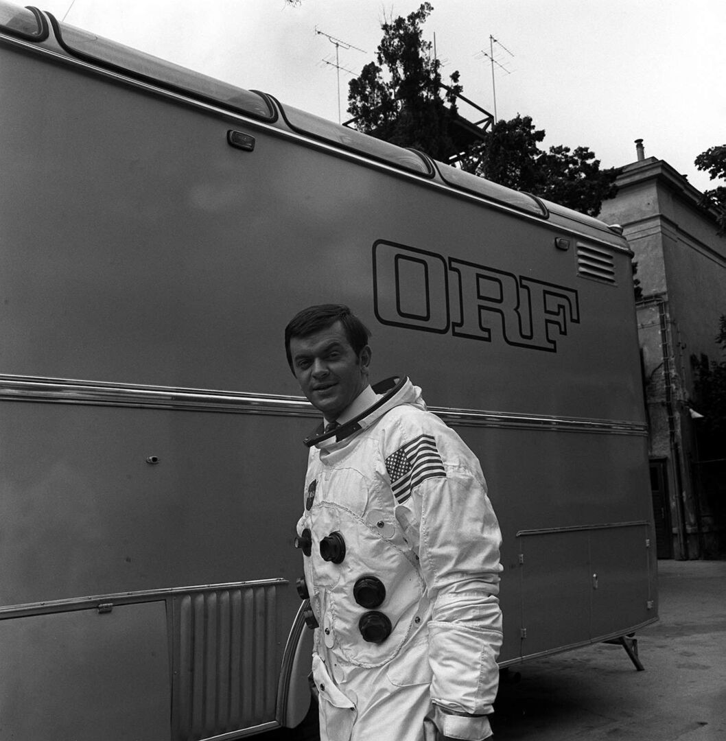 Peter Nidetzky als Co-Kommentator bei der Mondlandung 1969.