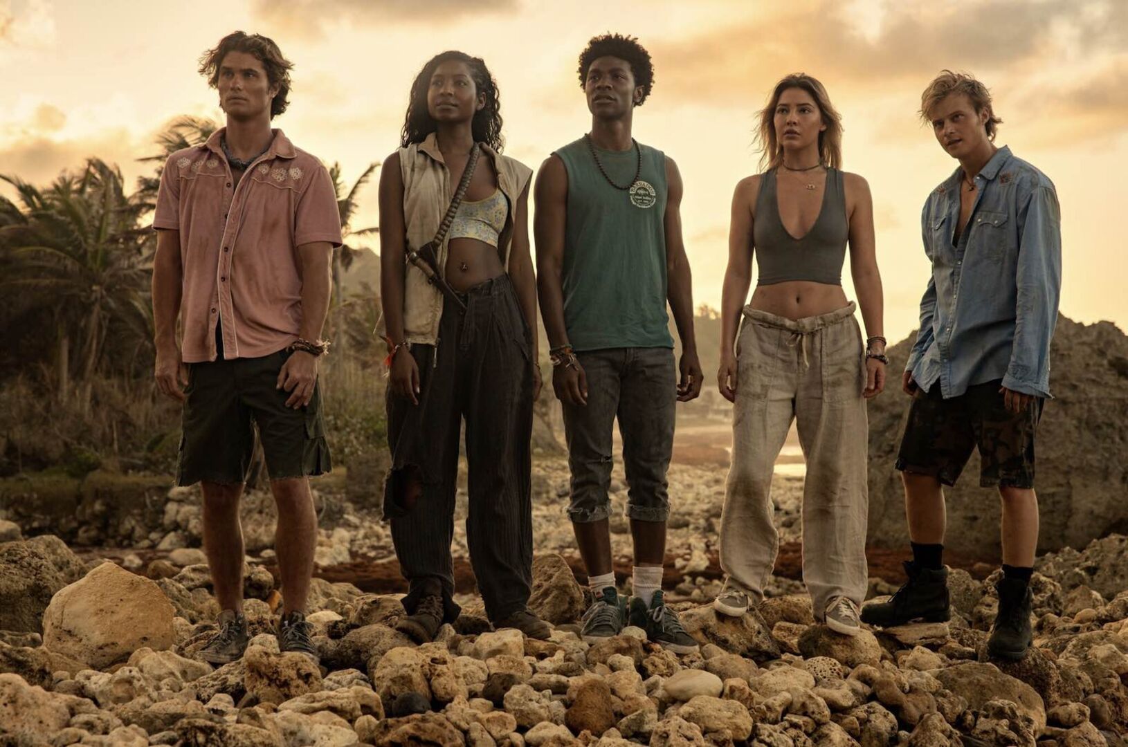 Die vier Hauptdarsteller von Outer Banks.