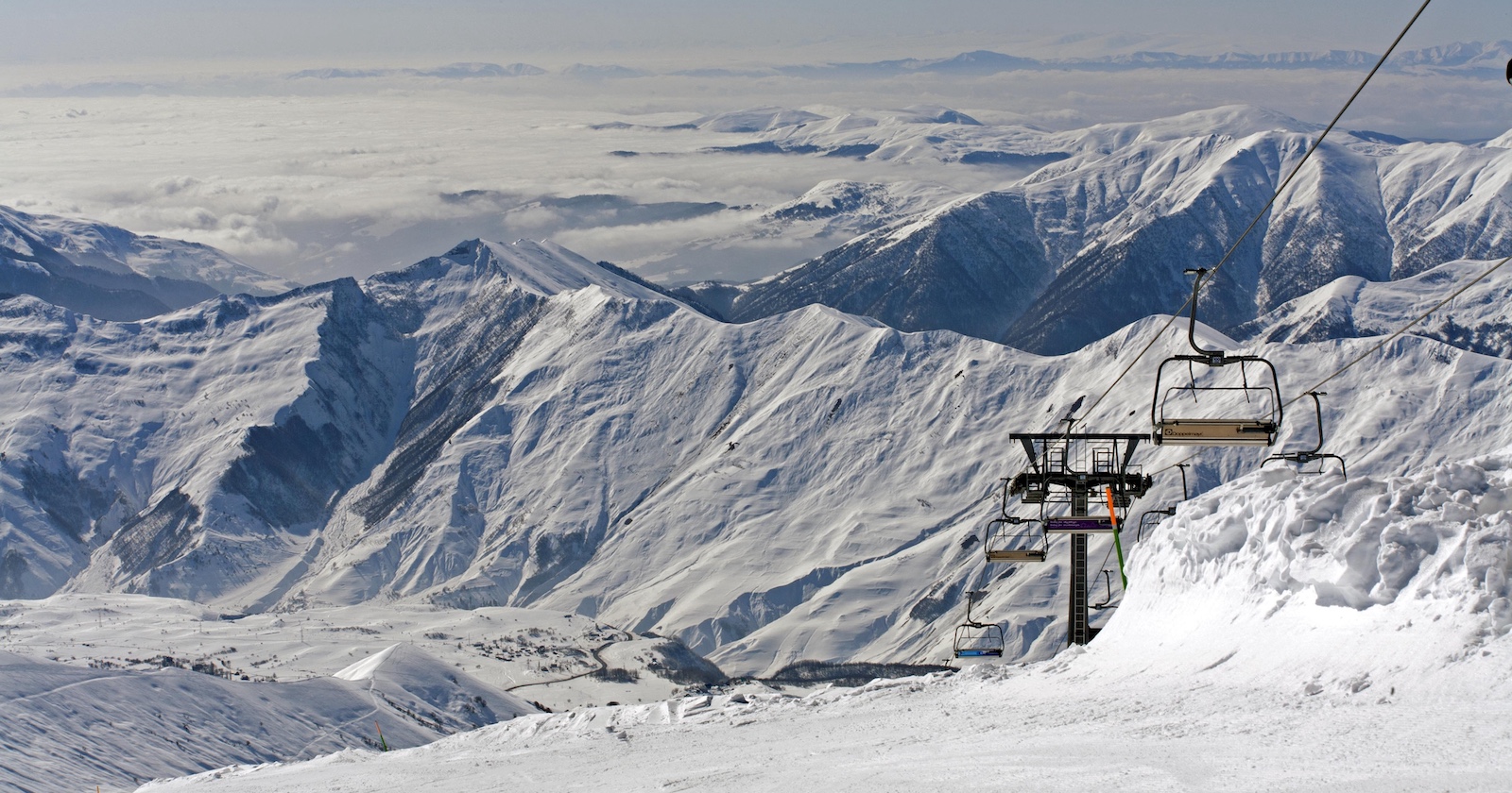 Sessellift im Skigebiet Gudauri in Georgien.