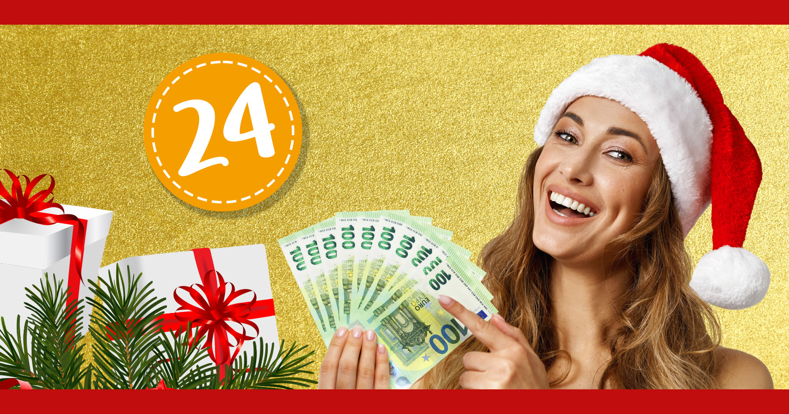 Junge Frau mit Santa Claus Mütze und Geldscheinen | Credit: Weekend Magazin GmbH