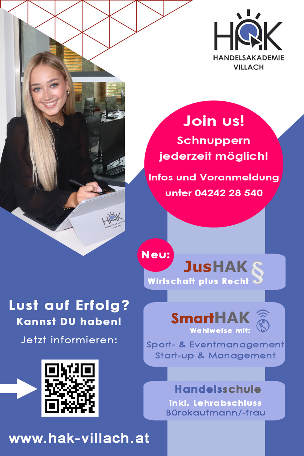 HAK Inserat | Credit: BHAK/BHAS Villach