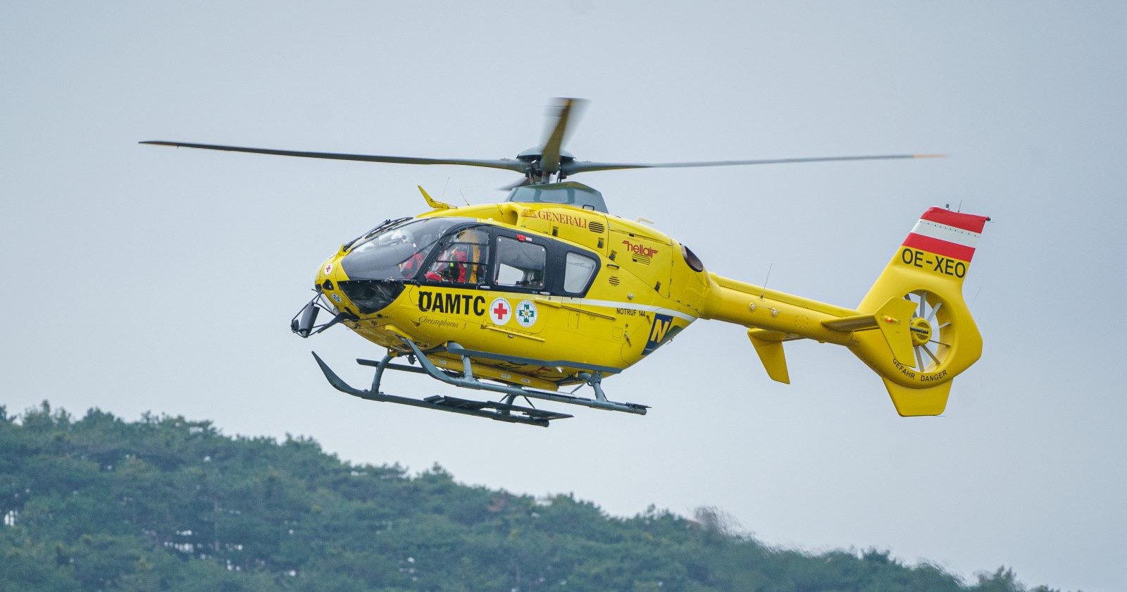 Heli-Einsatz nach einem Unfall.