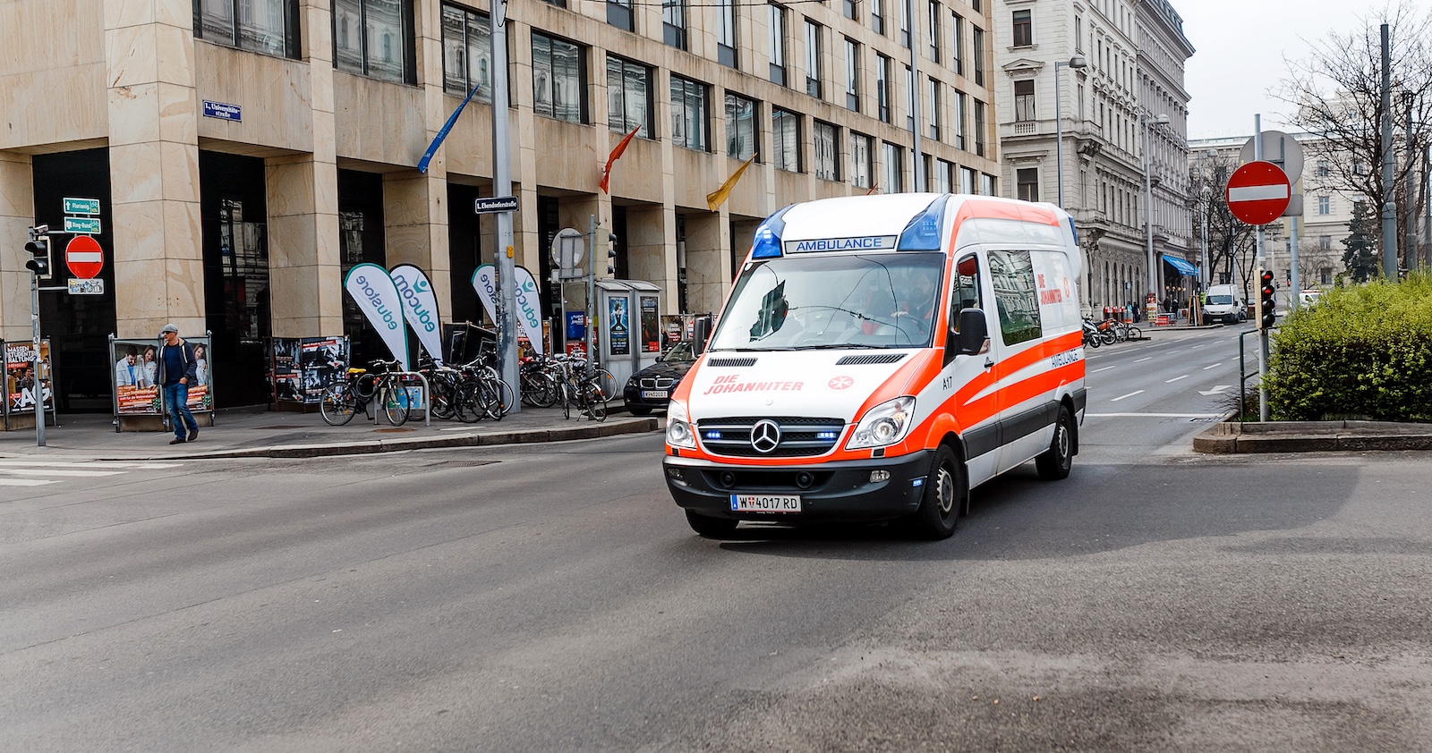 Ein Rettungswagen in Wien.