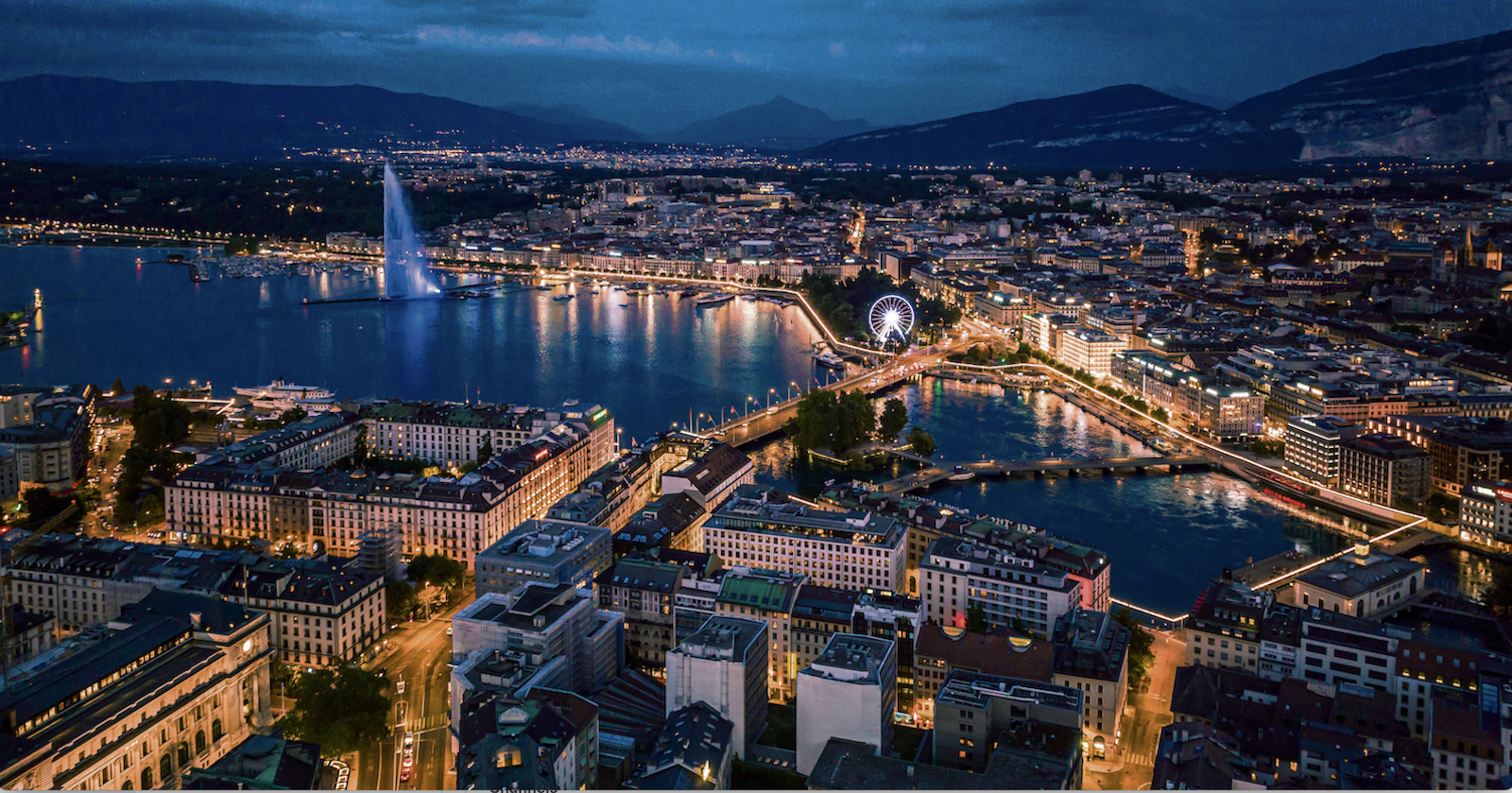 Nachtaufnahme von oben