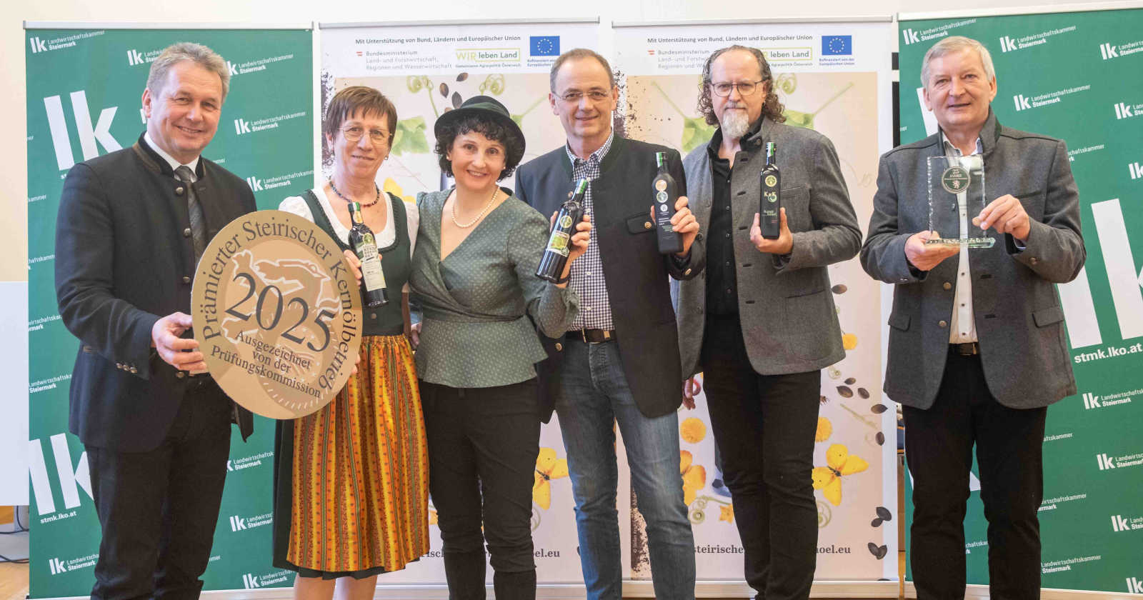 Präsident Franz Titschenbacher, Gabriele Kern, Anita Reiter-Haas, Josef Berghofer, Karl Friedrich und Obmann Franz Labugger