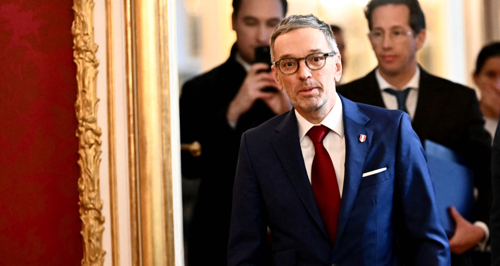 FPÖ-Chef Herbert Kickl erstattet in der Hofburg Bericht.