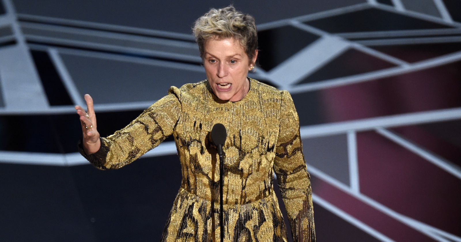 Frances McDormand auf der Oscar-Bühne.