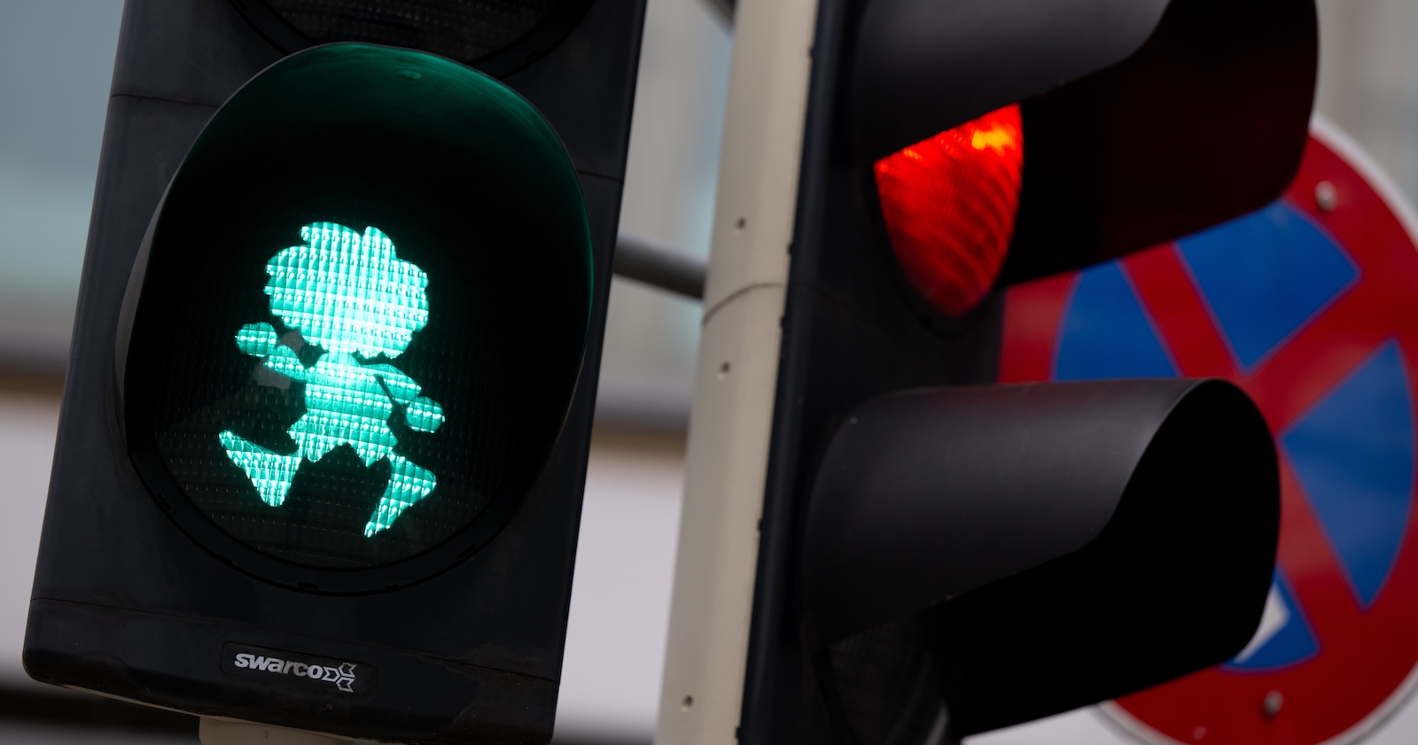 Die Pumuckl-Ampel in München.