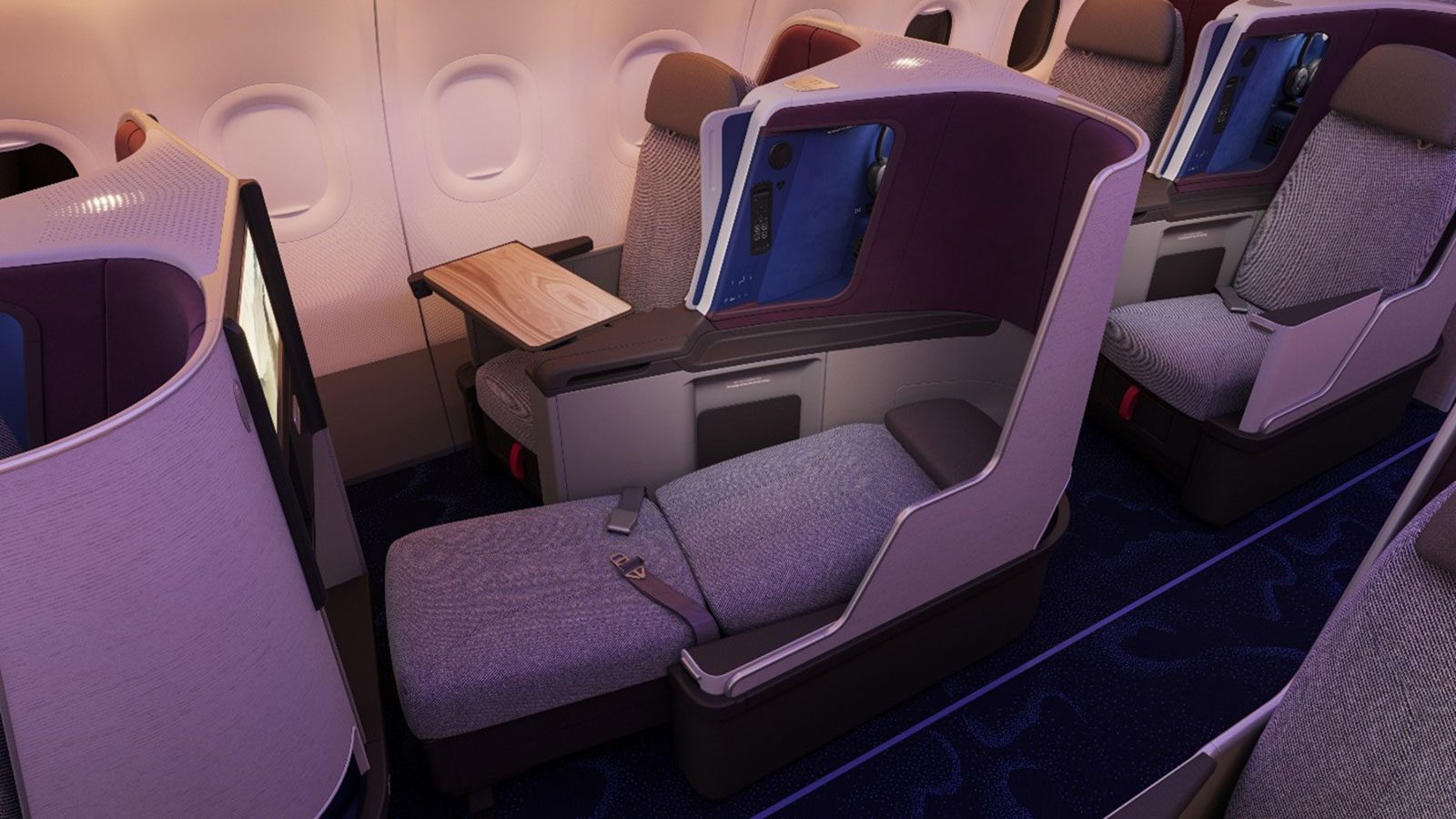 Schlafbereich in der Business Class an Bord einer Maschine | Credit: China Airlines