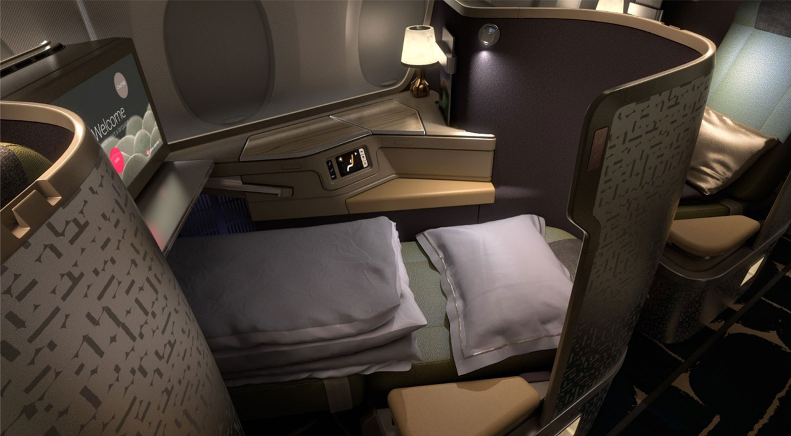 Schlafbereich in der Business Class an Bord einer Maschine | Credit: China Airlines