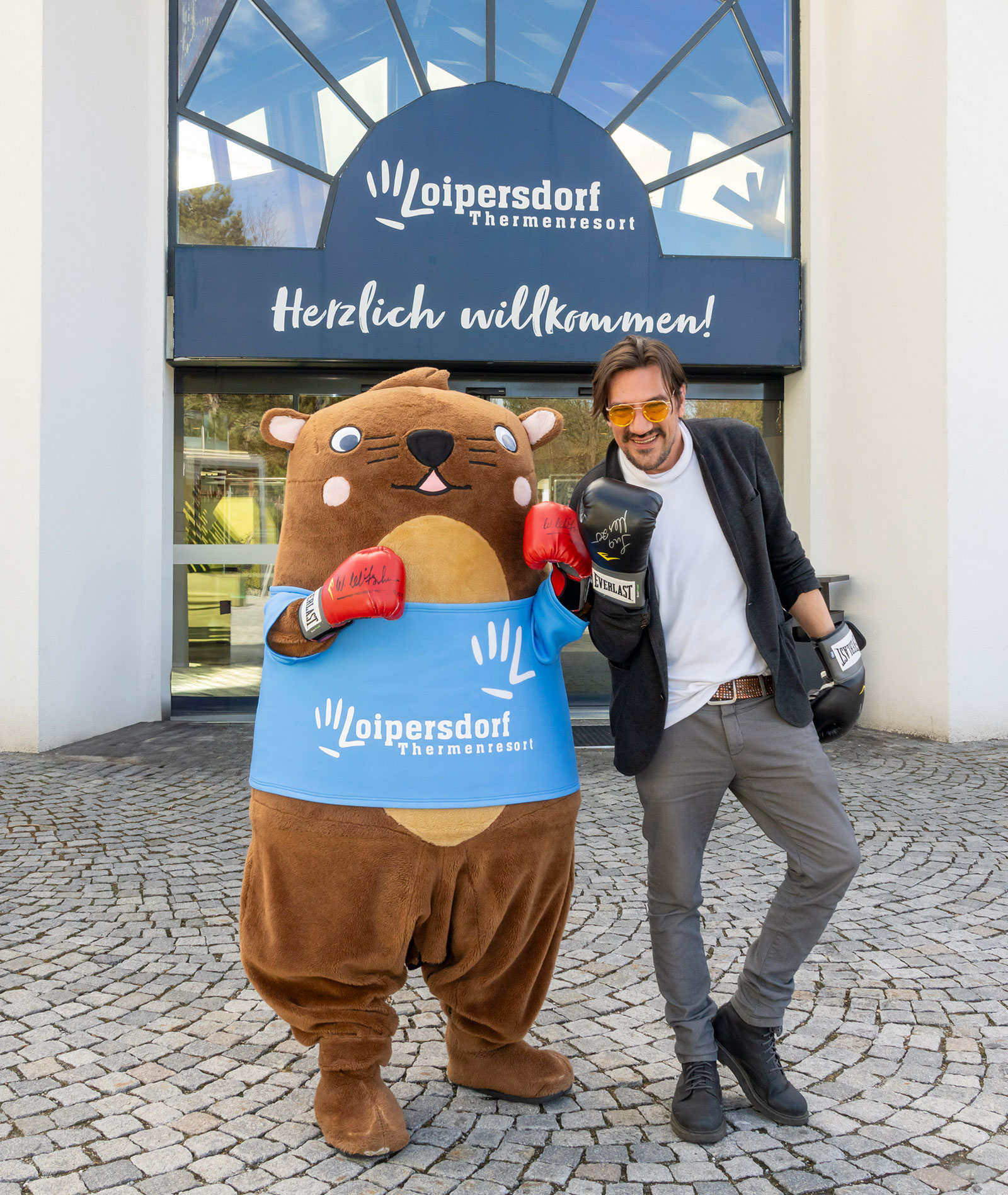 Maskottchen Otto und Christian Stani | Credit: Chris Zenz