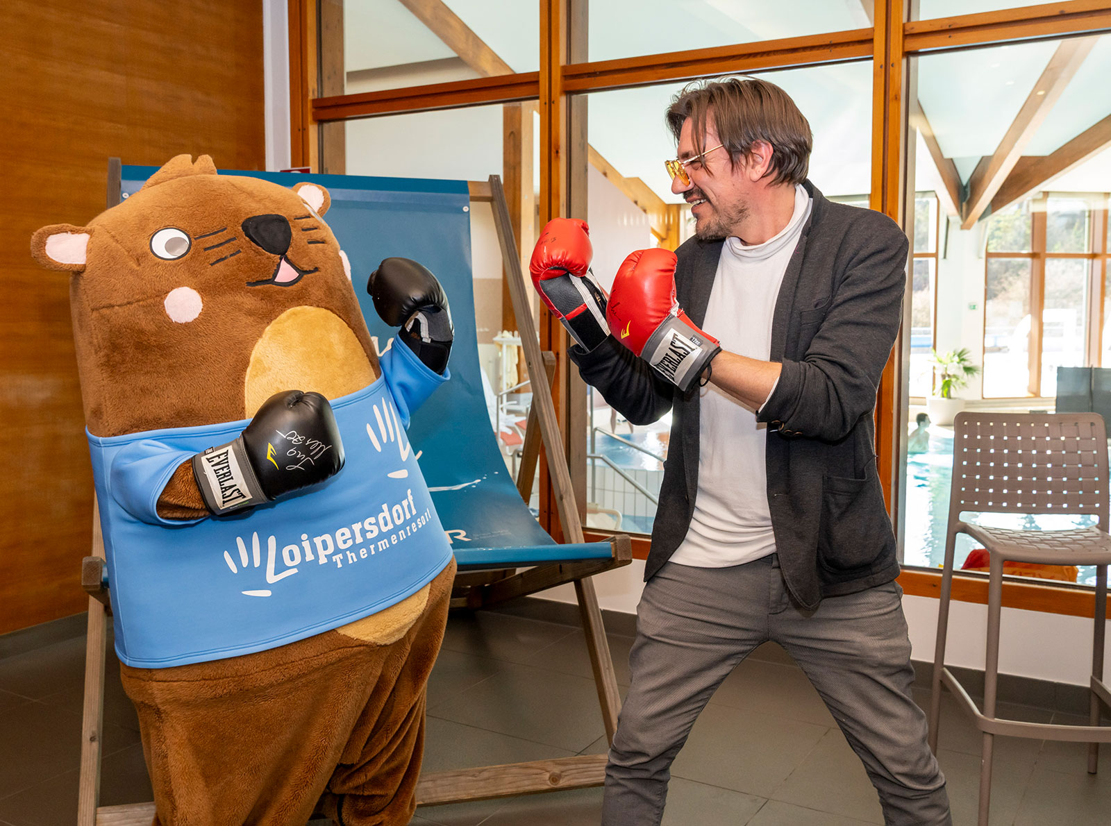 Maskottchen Otto und Christian Stani | Credit: Chris Zenz