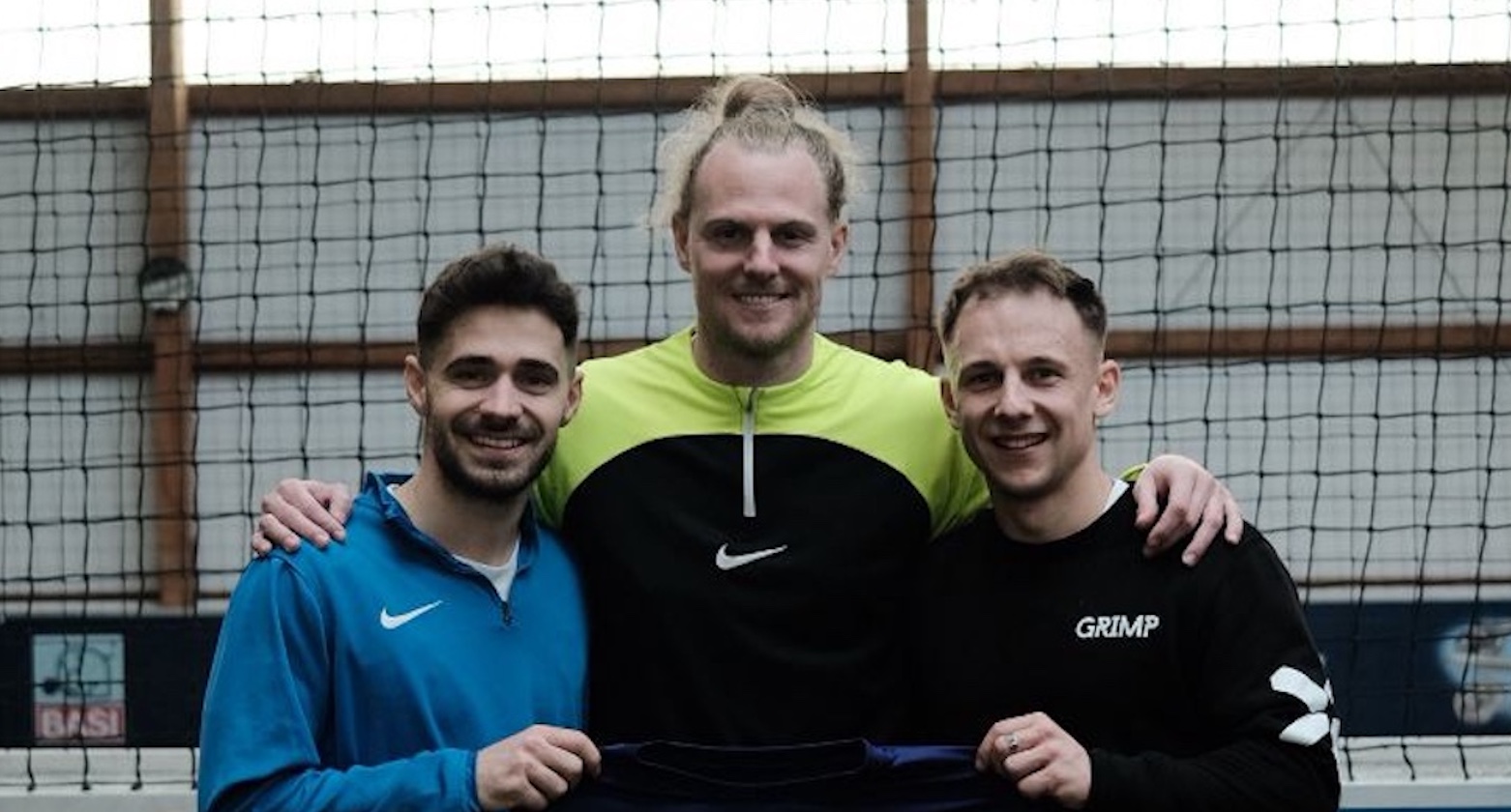 Salzburger Straßenfußball-Talente Eugen Rexhepi, Stefan Federer und Christopher Bachleitner im Team von David Alaba (v. li.).