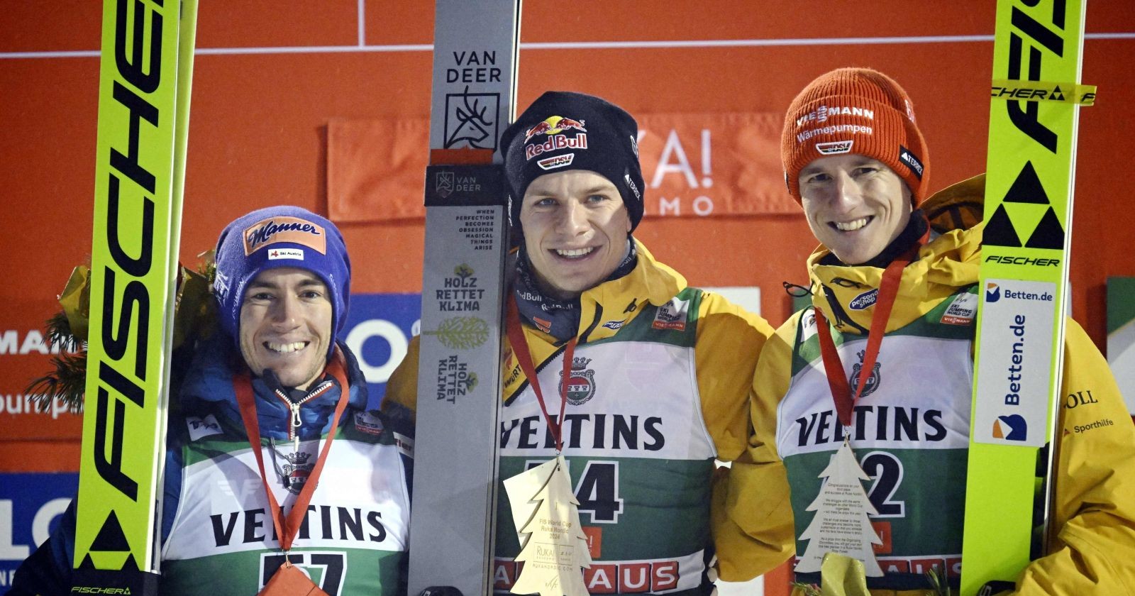 Stefan Kraft, Andreas Wellinger und Karl Geiger