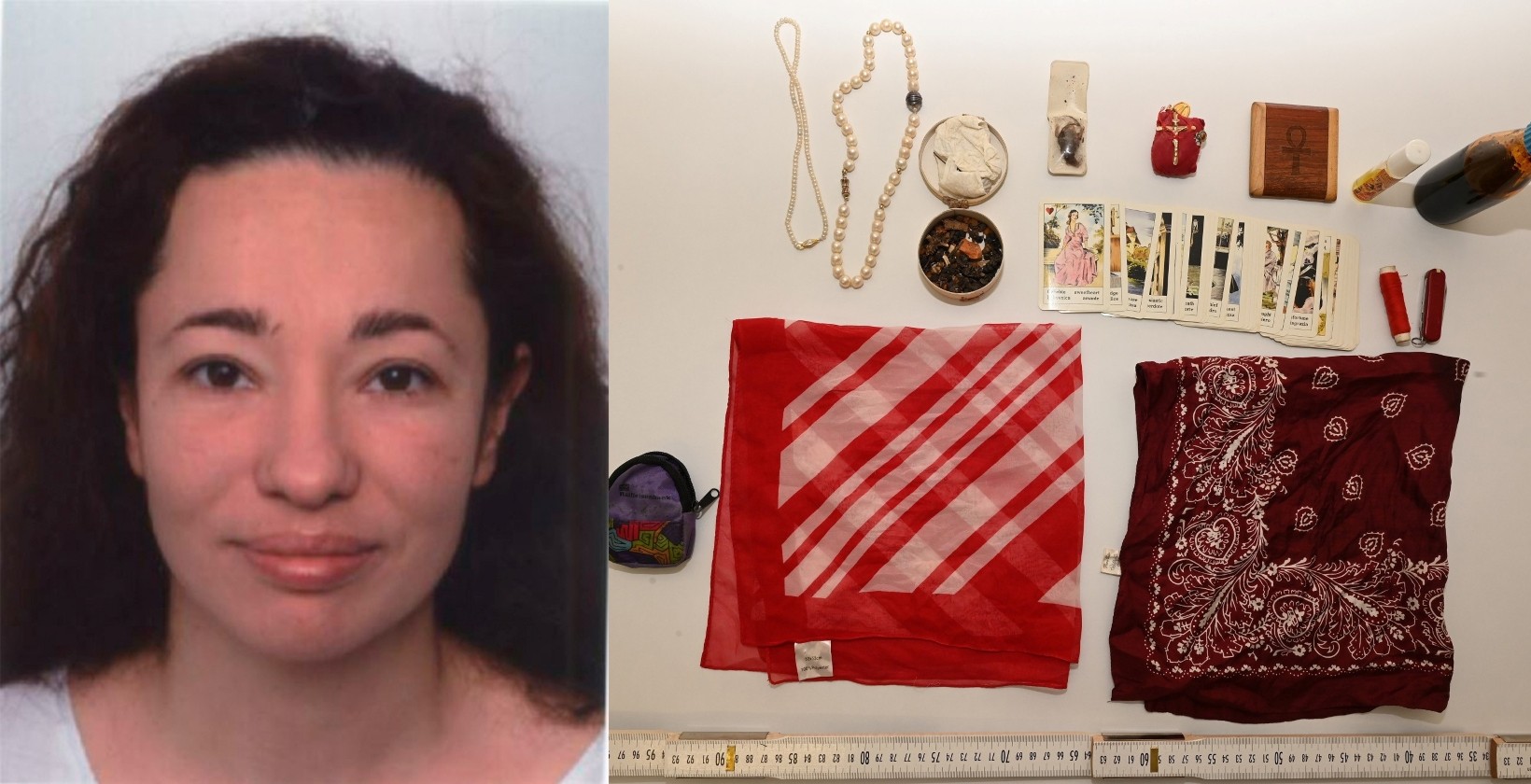 Betrügerin und erbeutete Wertgegenstände