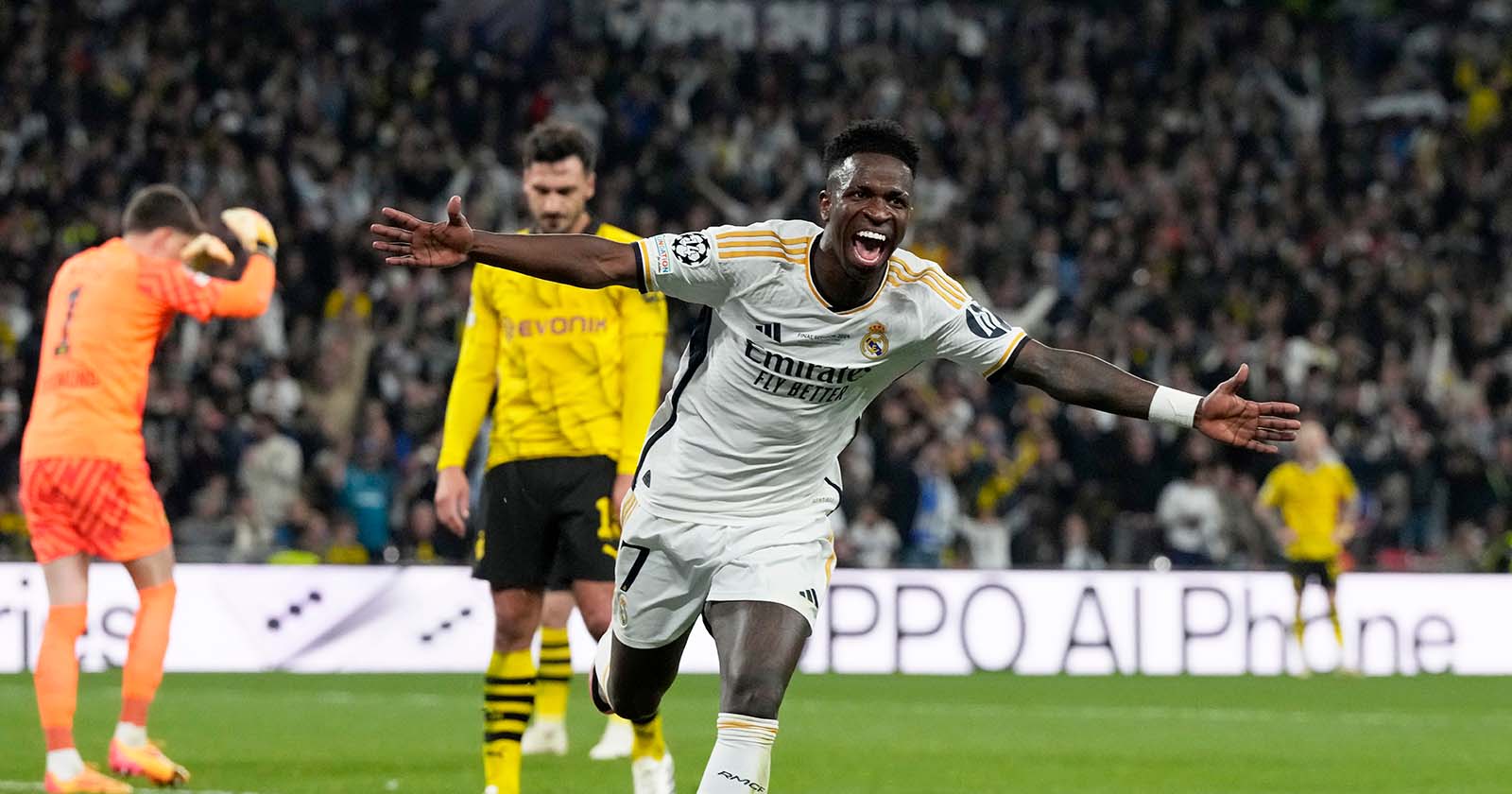 UEFA kündigt Untersuchung der Feierlichkeiten von Vinicius Jr. &amp; Co. nach dem Real Madrid vs. Atlético-Spiel im Metropolitano an.