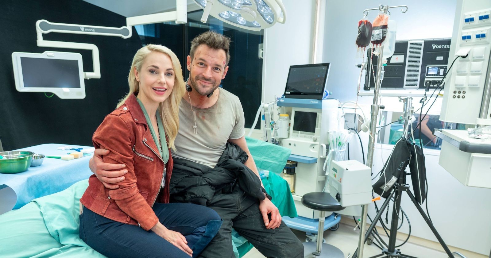 Fototermin am Set bei den Dreharbeiten zu Neo Nuggets, Floridsdorfer Krankenhaus