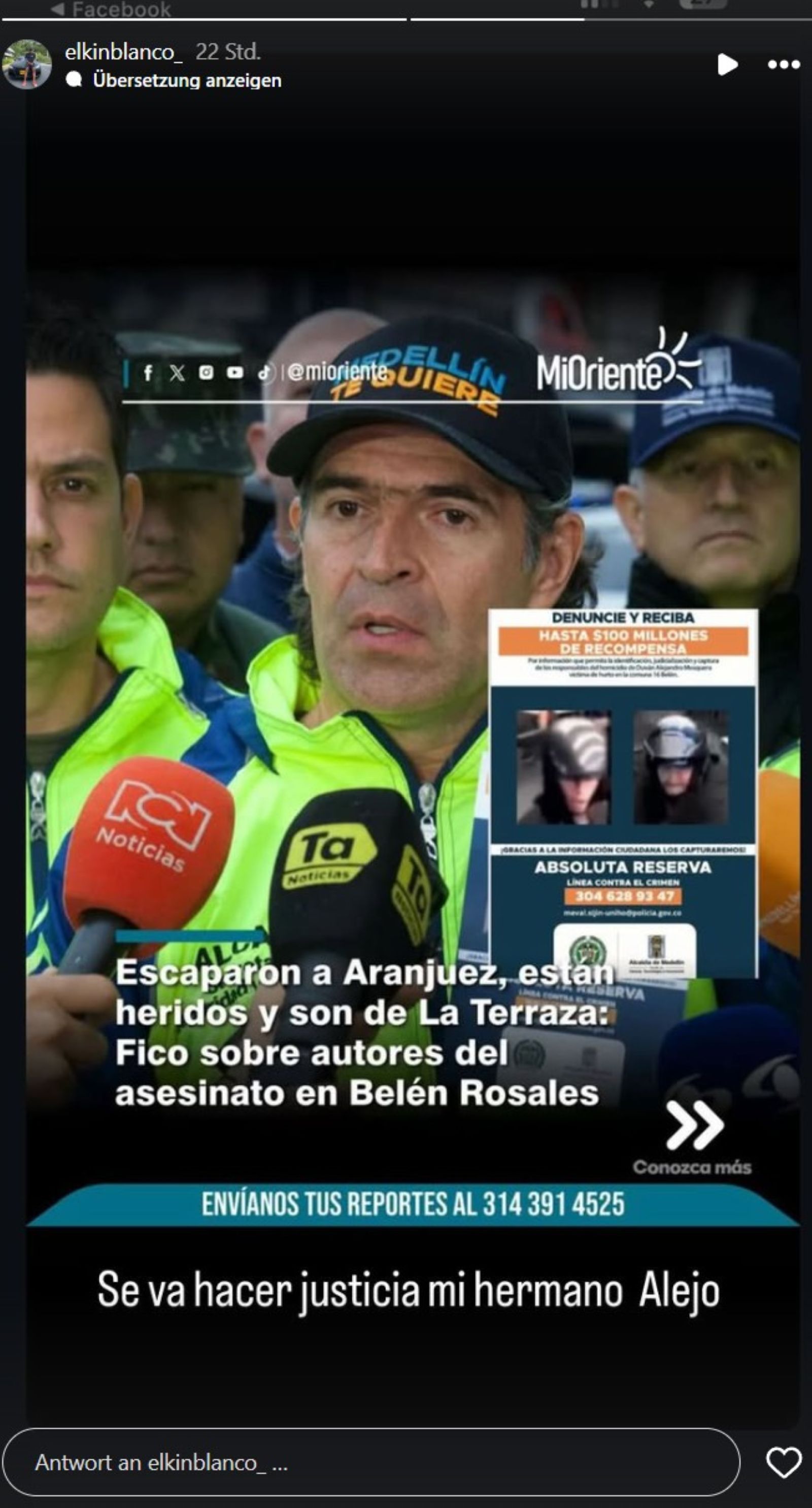 Elkin Blancos Instagram Story