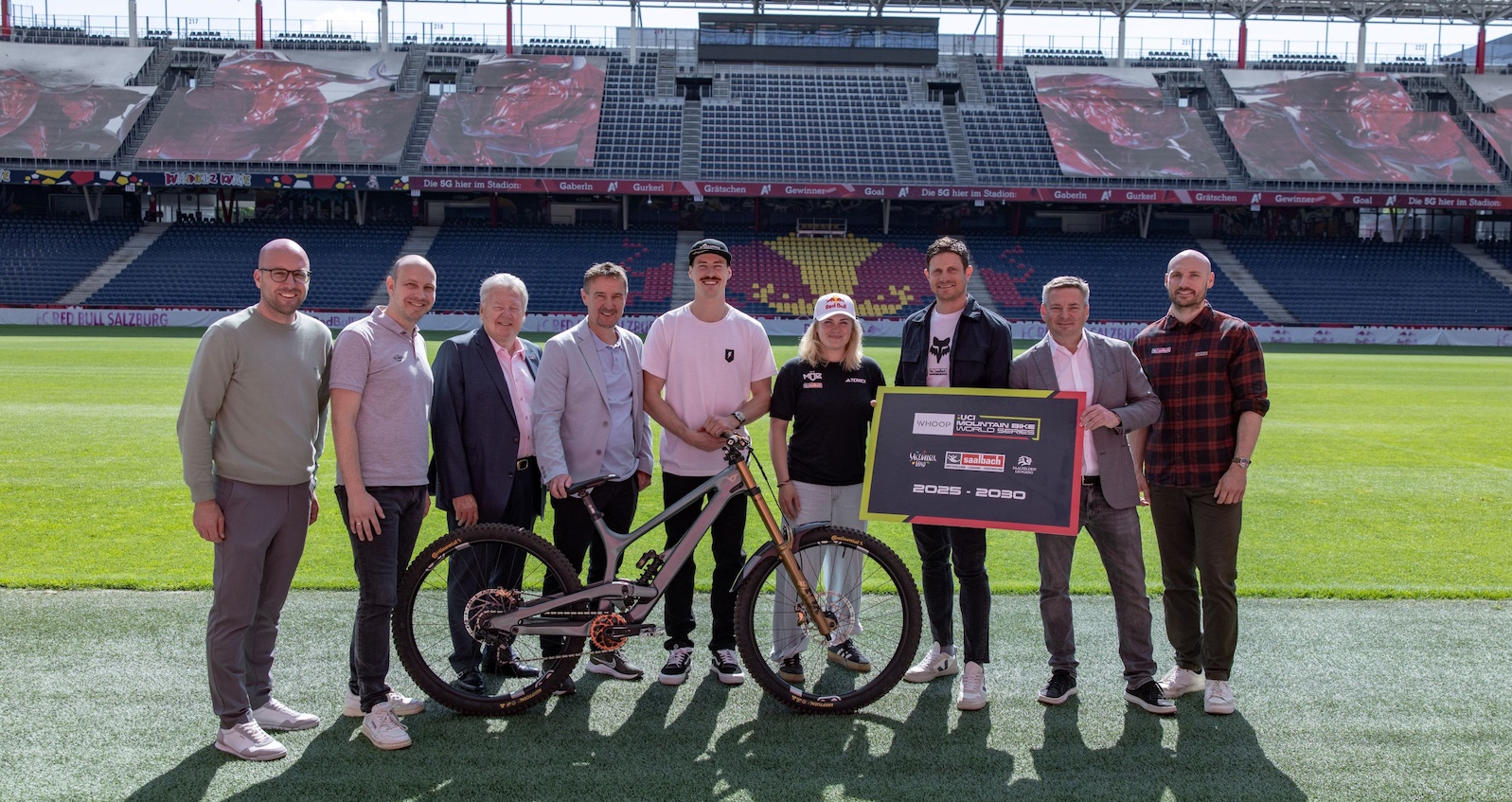 Die Vorfreude auf den Mountain Bike Weltcup in Leogang war beim Pressegespräch in der Red Bull Arena spürbar.
