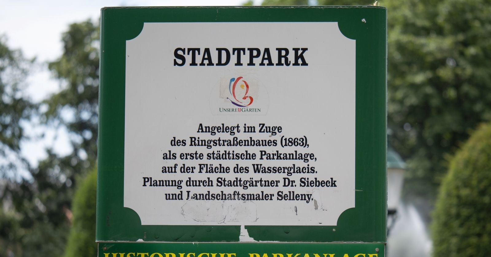 Schild vom Wiener Stadtpark