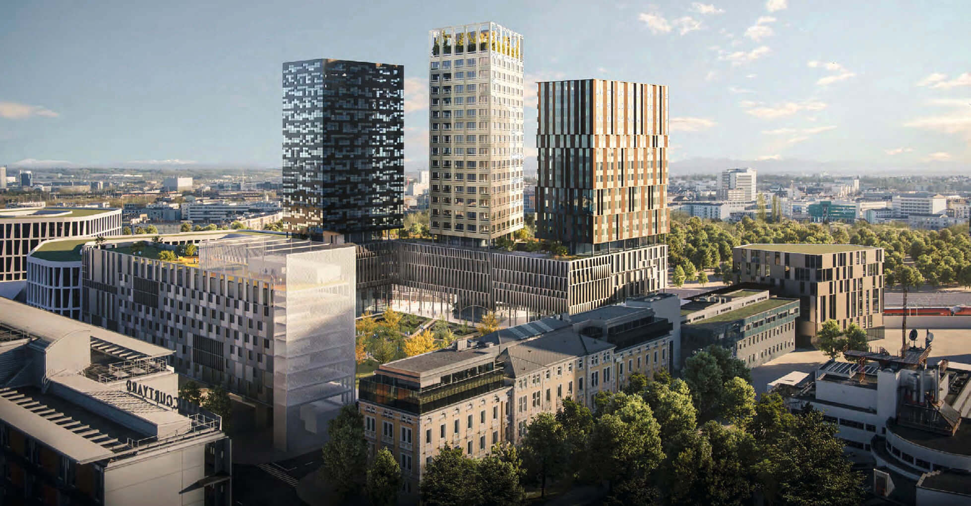 Der Trinity Park im Franckviertel wurde noch während des Büro-Booms ­präsentiert, dann wurde es lange still um das geplante Projekt. Im heurigen Jänner  2025 begannen endlich die Abrissarbeiten bei der alten Nestlé-Fabrik.