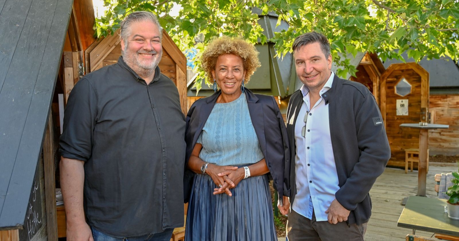 Nebois, Kiesbauer und Strobl posieren zusammen