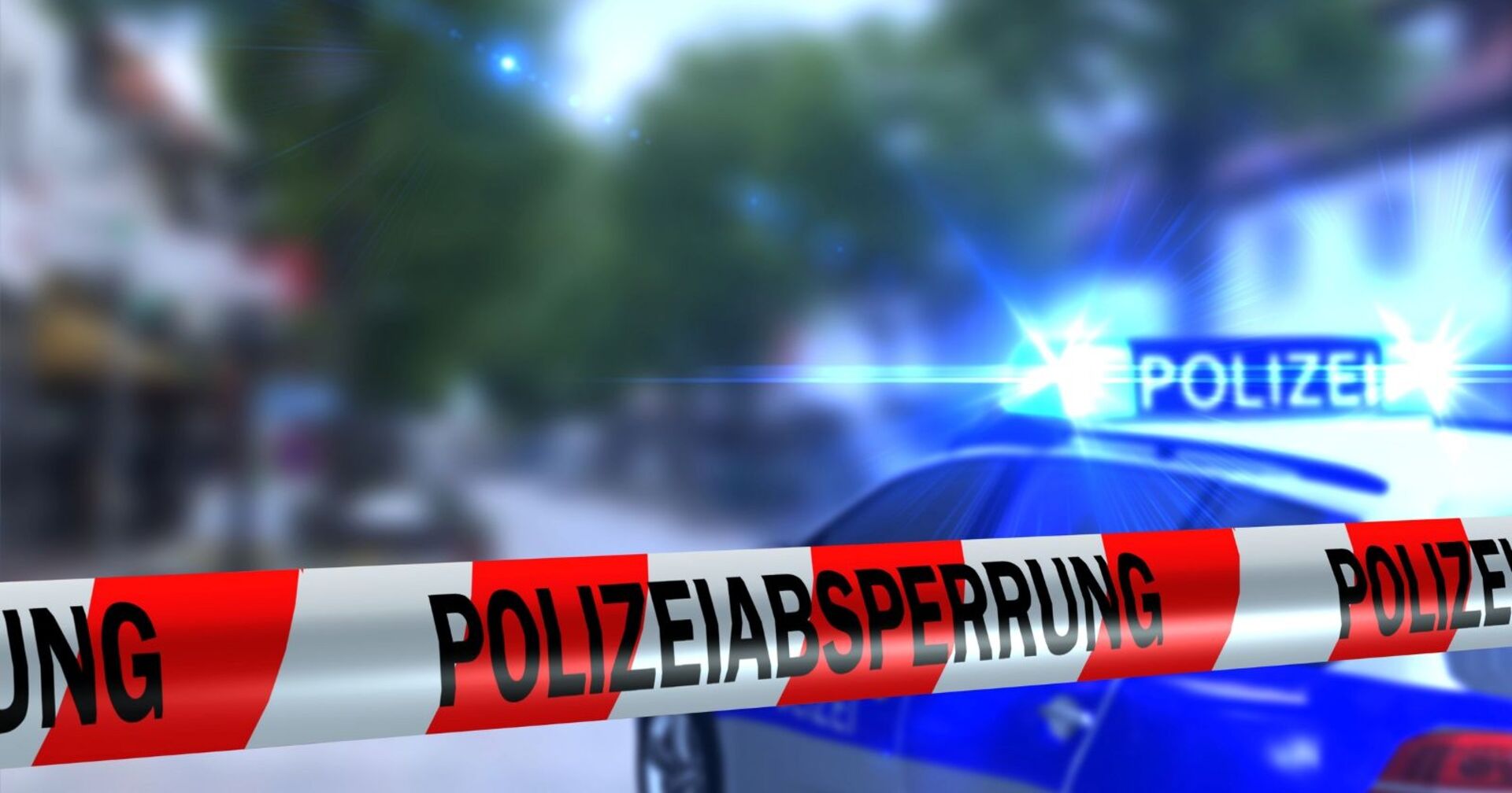 Straßensperre der deutschen Polizei