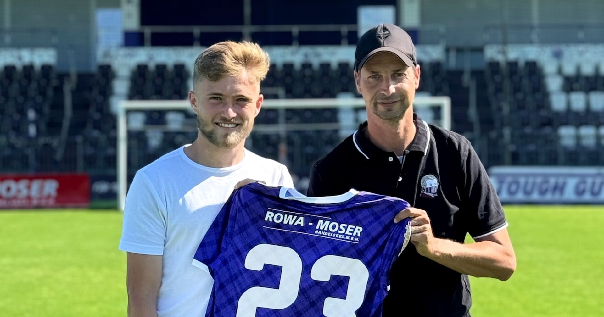 Neuzugang Mathew Collins gemeinsam mit Austria-Obmann David Rettenbacher.