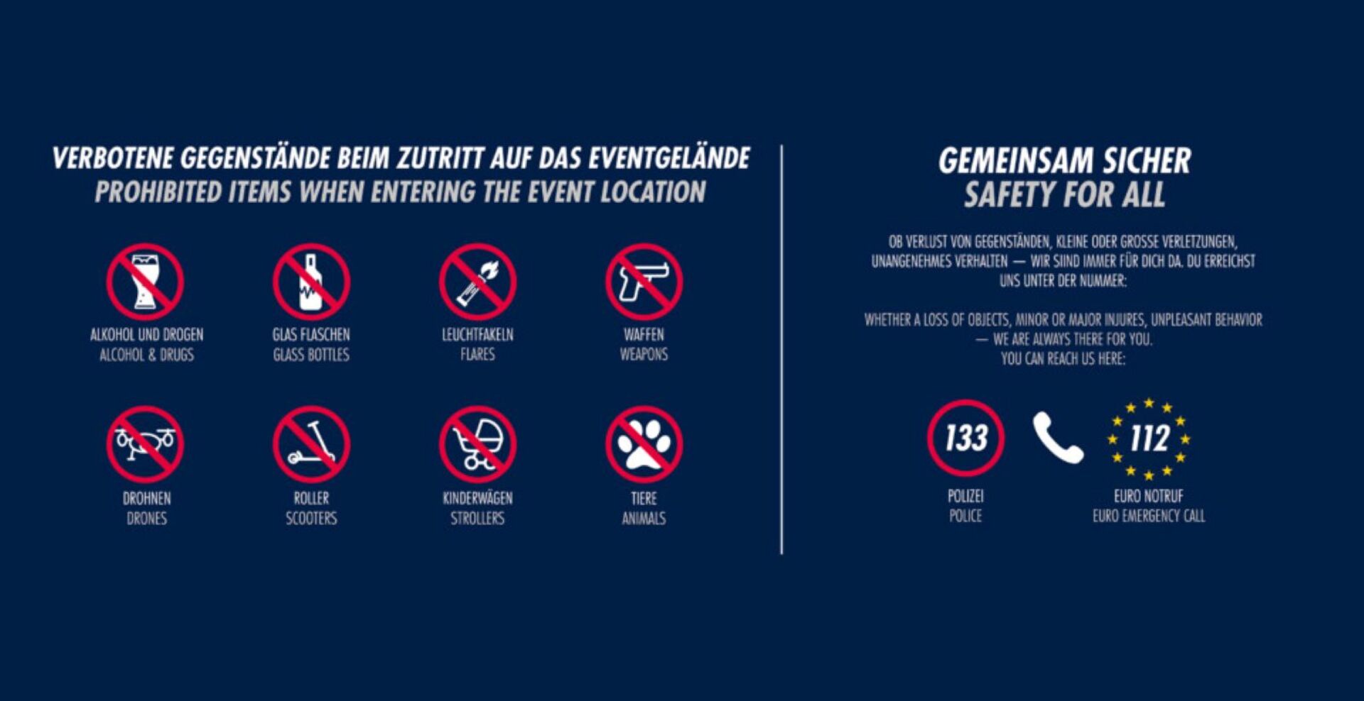 Hinweise für den Zutritt zum Eventgelände in Spielberg