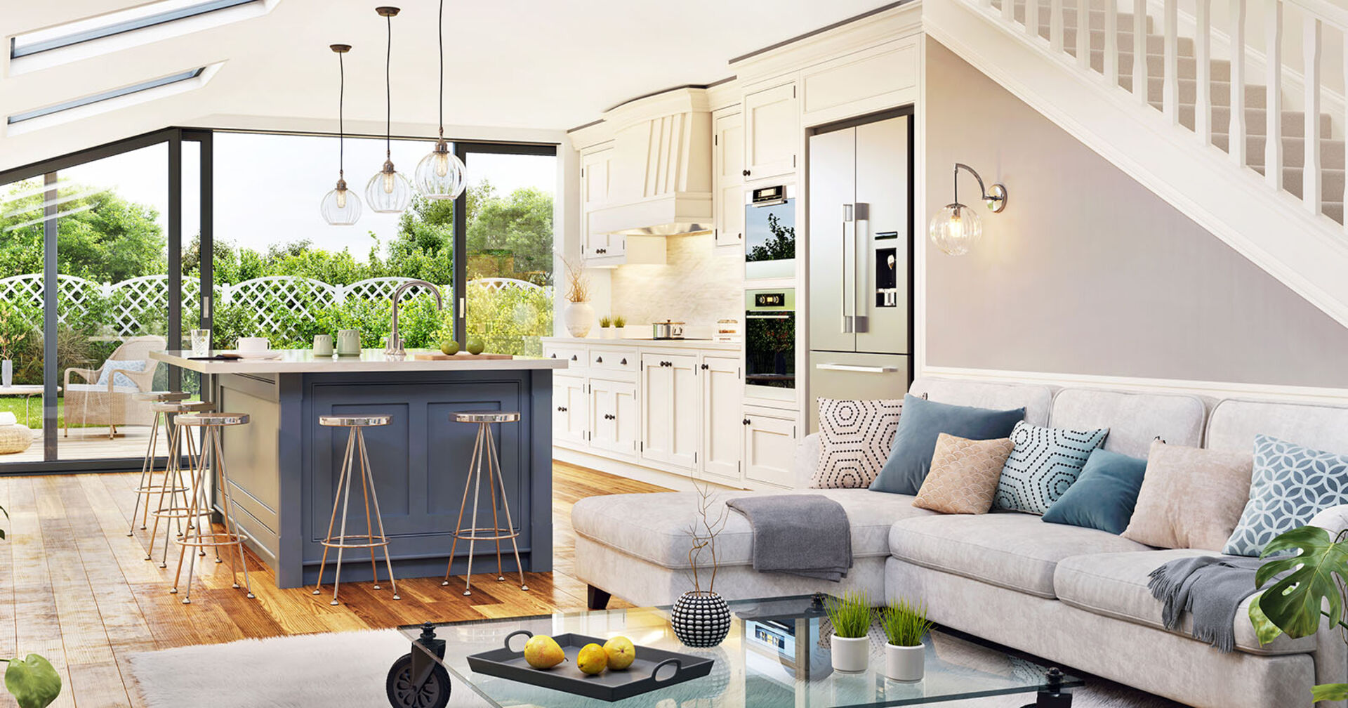 Wohnraum im Beach House Style | Credit: iStock.com/sl-f