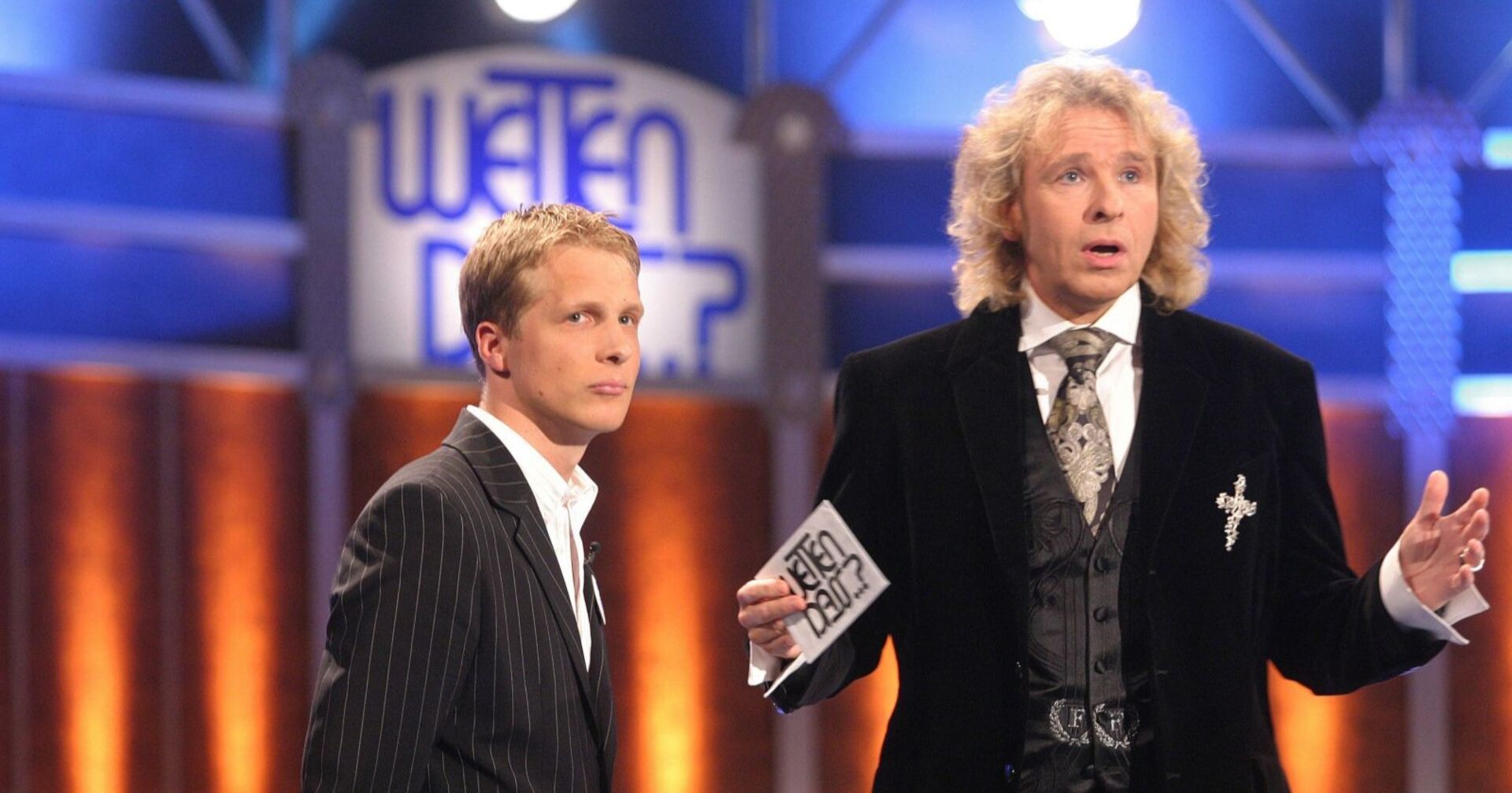 Oliver Pocher und Thomas Gottschalk auf der Bühne.
