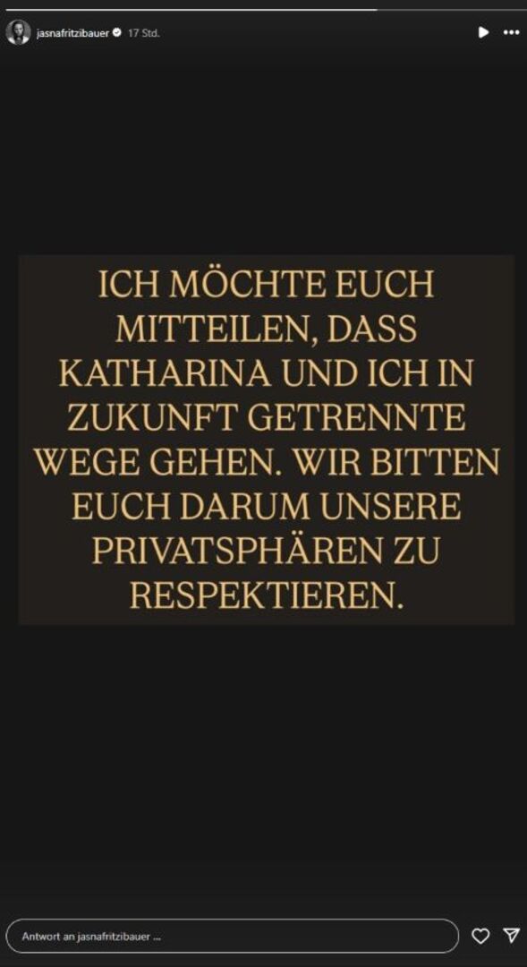 Instagram Statement zur Trennung