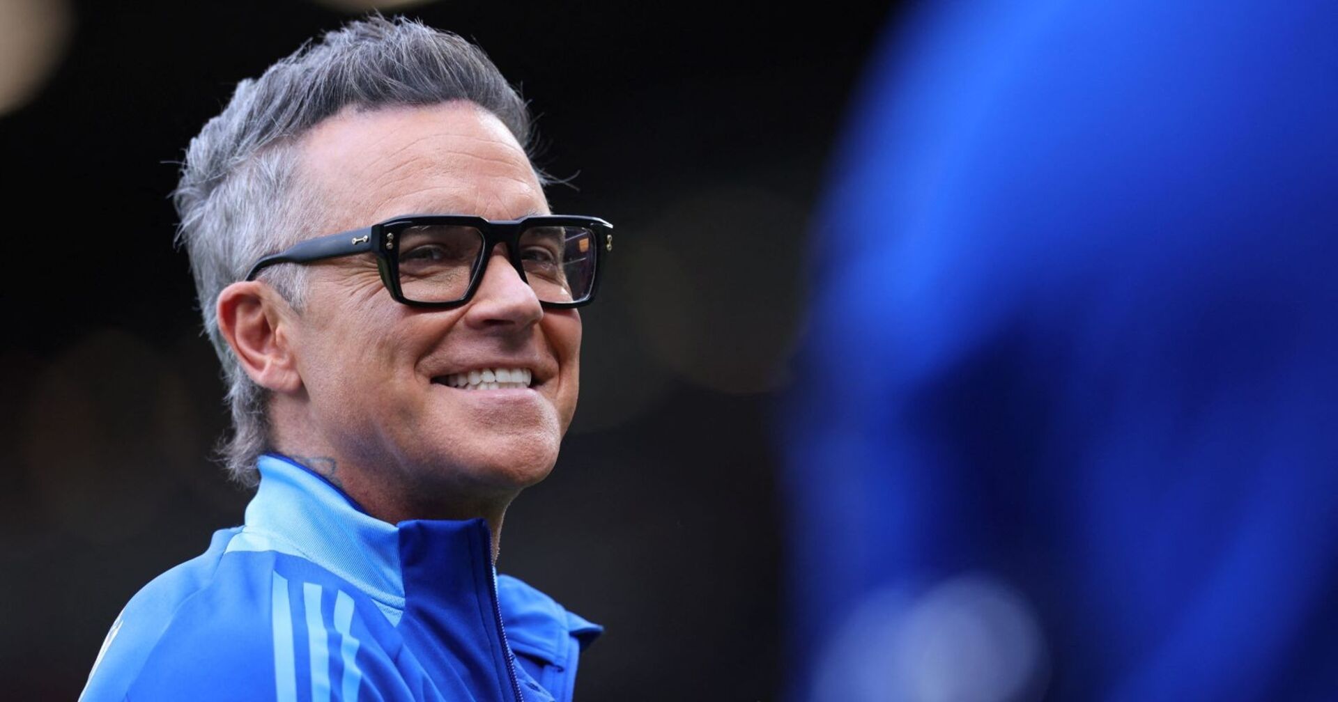 Robbie Williams während der Soccer Aid Charityverantaltung in Manchester