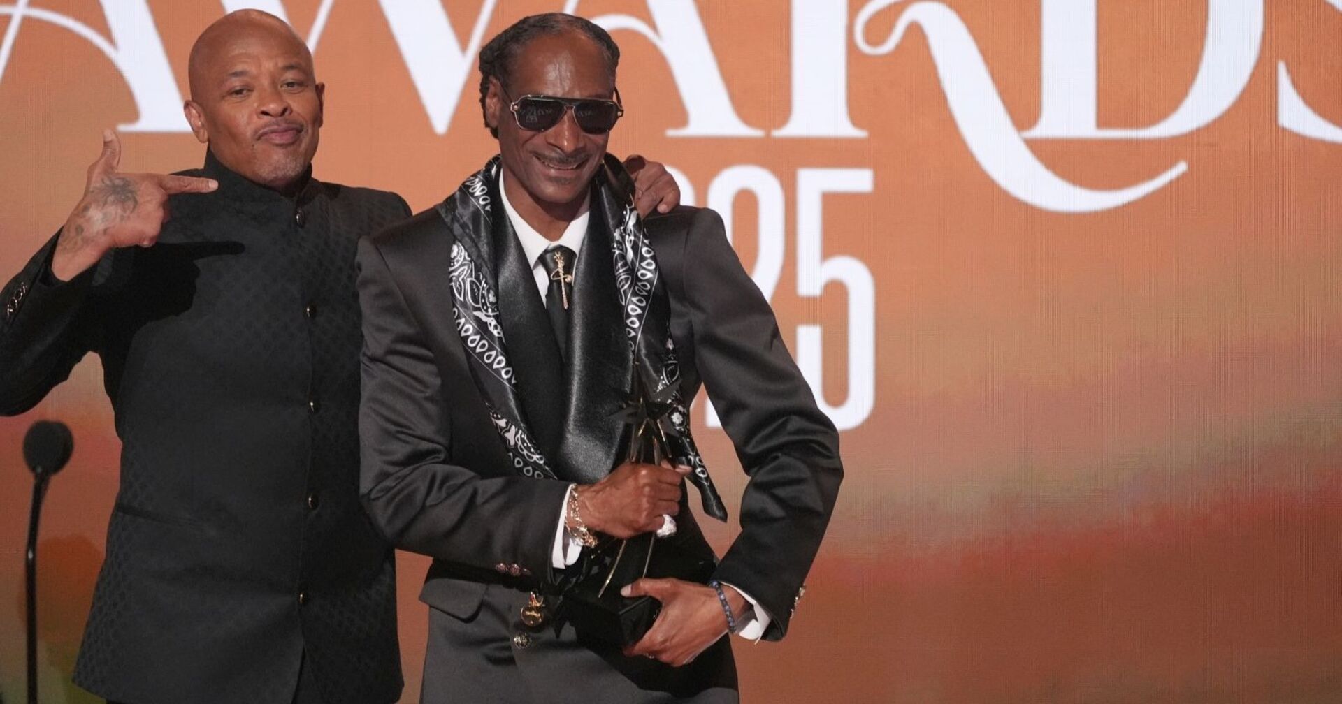 Rapper Snoop Dogg und Dr. Dre bei den BET-Awards 2025 am neunten Juni